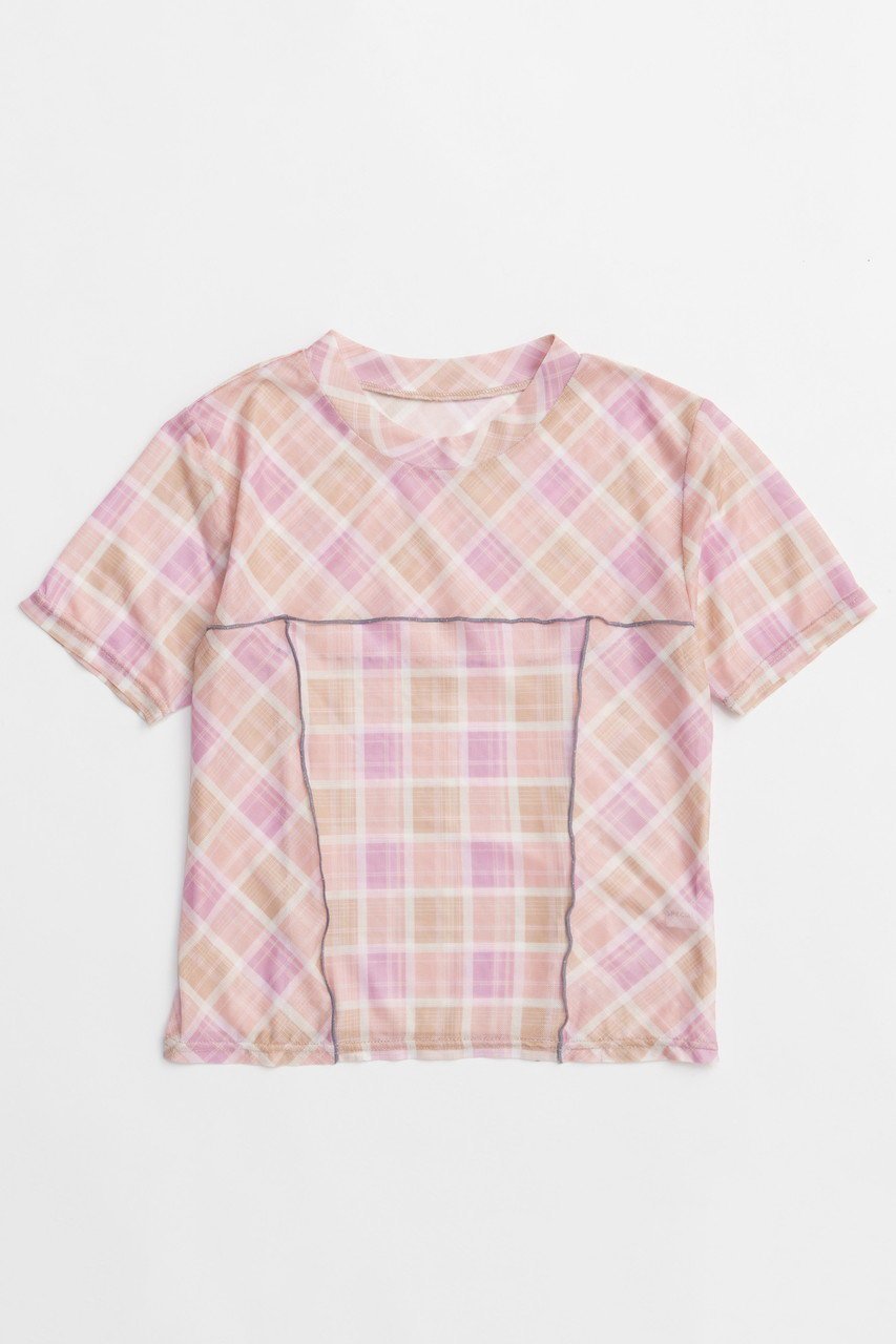 【メゾンスペシャル/MAISON SPECIAL】のPanel Plaid T-shirt/パネルチェックTシャツ インテリア・キッズ・メンズ・レディースファッション・服の通販 founy(ファニー) 　ファッション　Fashion　レディースファッション　WOMEN　トップス・カットソー　Tops/Tshirt　シャツ/ブラウス　Shirts/Blouses　ロング / Tシャツ　T-Shirts　カットソー　Cut and Sewn　インナー　Inner　コンパクト　Compact　ショート　Short　シンプル　Simple　スリーブ　Sleeve　チェック　Check　トレンド　Trend　フィット　Fit　おすすめ　Recommend　NEW・新作・新着・新入荷　New Arrivals　PNK(ピンク)|ID: prp329100004563656 ipo3291000000032272458