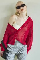 【メゾンスペシャル/MAISON SPECIAL】のMesh Cardigan/メッシュカーディガン RED(レッド)|ID: prp329100004563658 ipo3291000000032272490