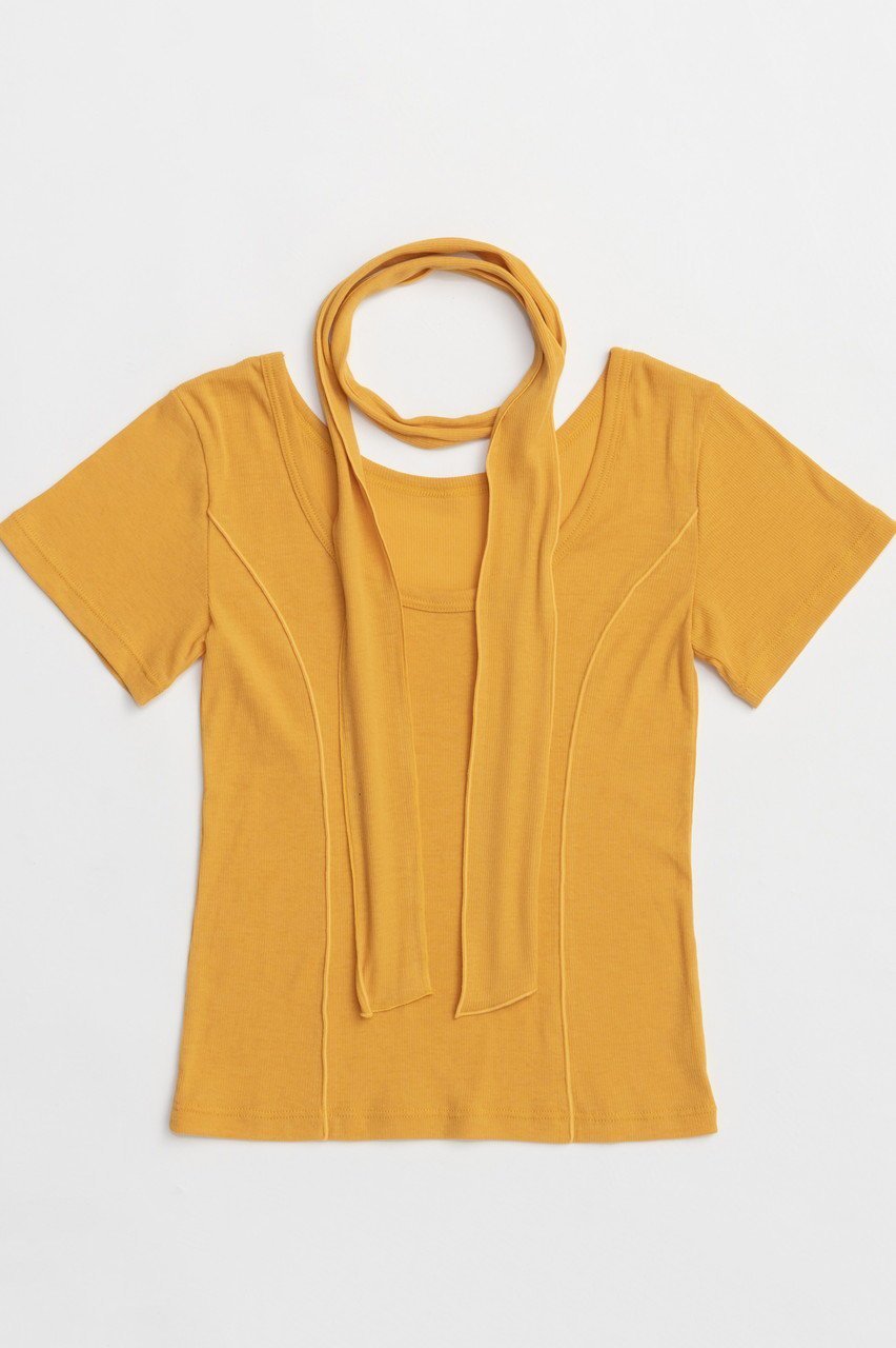 【メゾンスペシャル/MAISON SPECIAL】のWith Tie Sheer Cotton T-shirt/タイ付きシアーコットンTEE インテリア・キッズ・メンズ・レディースファッション・服の通販 founy(ファニー) 　ファッション　Fashion　レディースファッション　WOMEN　トップス・カットソー　Tops/Tshirt　シャツ/ブラウス　Shirts/Blouses　ロング / Tシャツ　T-Shirts　カットソー　Cut and Sewn　インナー　Inner　コンパクト　Compact　ショート　Short　スカーフ　Scarf　スリーブ　Sleeve　テレコ　Tereko　トレンド　Trend　フィット　Fit　ベスト　Vest　おすすめ　Recommend　日本製　Made In Japan　NEW・新作・新着・新入荷　New Arrivals　ORG(オレンジ)|ID: prp329100004563661 ipo3291000000032272537