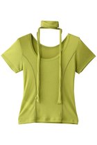 【メゾンスペシャル/MAISON SPECIAL】のWith Tie Sheer Cotton T-shirt/タイ付きシアーコットンTEE LIME(ライム)|ID: prp329100004563661 ipo3291000000035373940