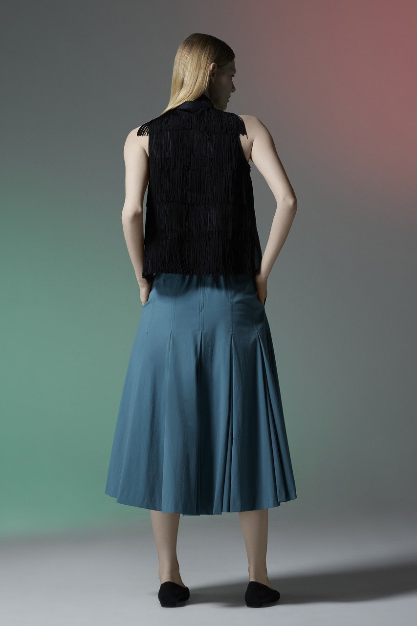 【ティーチ/TEECHI】のフリンジバックブラウス 人気、トレンドファッション・服の通販 founy(ファニー) 　ファッション　Fashion　レディースファッション　Fashion for Women　トップス・カットソー　Cut & Sew Tops　キャミソール&ノースリーブ　Camisoles & Sleeveless Tops　シャツ・ブラウス・オフィスカジュアル　Elegant Blouses & Button-Ups　バッグ　Bags　おすすめ　Recommended / Our Picks　スタンド　Stand Collar, Upright Stand　デニム　Denim, Jeans Material　ノースリーブ　Sleeveless, No-Sleeve　フレア　Flare, Flared　ボトム　Bottoms, Lower Wear　無地　Plain, Solid Color　other-8|ID: prp329100004563664 ipo3291000000032812229