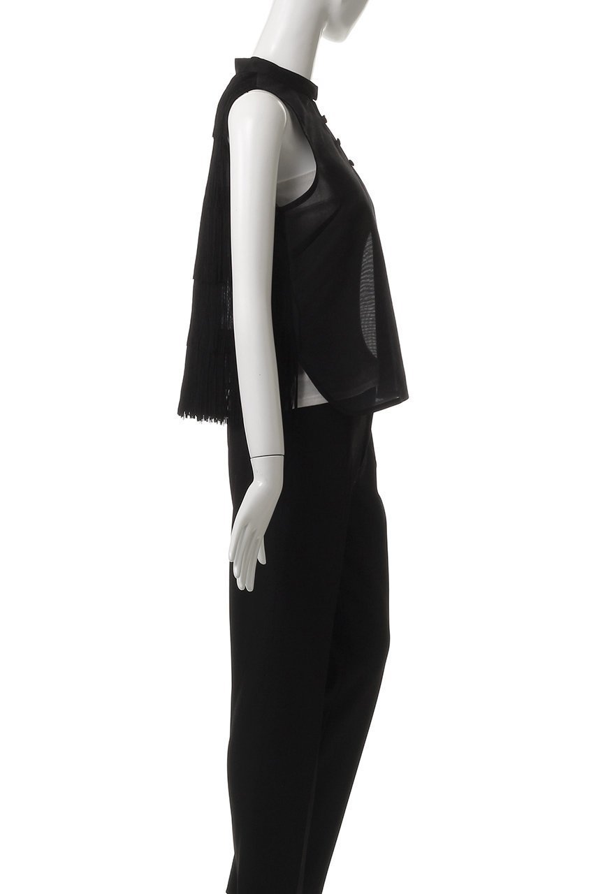 【ティーチ/TEECHI】のフリンジバックブラウス 人気、トレンドファッション・服の通販 founy(ファニー) 　ファッション　Fashion　レディースファッション　Fashion for Women　トップス・カットソー　Cut & Sew Tops　キャミソール&ノースリーブ　Camisoles & Sleeveless Tops　シャツ・ブラウス・オフィスカジュアル　Elegant Blouses & Button-Ups　バッグ　Bags　おすすめ　Recommended / Our Picks　スタンド　Stand Collar, Upright Stand　デニム　Denim, Jeans Material　ノースリーブ　Sleeveless, No-Sleeve　フレア　Flare, Flared　ボトム　Bottoms, Lower Wear　無地　Plain, Solid Color　other-3|ID: prp329100004563664 ipo3291000000035488097