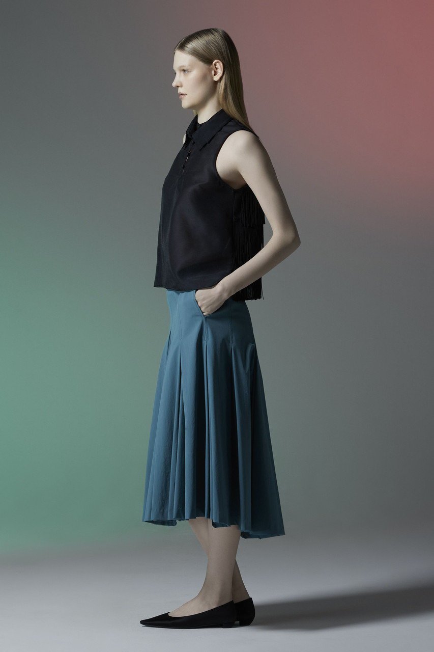 【ティーチ/TEECHI】のフリンジバックブラウス 人気、トレンドファッション・服の通販 founy(ファニー) 　ファッション　Fashion　レディースファッション　Fashion for Women　トップス・カットソー　Cut & Sew Tops　キャミソール&ノースリーブ　Camisoles & Sleeveless Tops　シャツ・ブラウス・オフィスカジュアル　Elegant Blouses & Button-Ups　バッグ　Bags　おすすめ　Recommended / Our Picks　スタンド　Stand Collar, Upright Stand　デニム　Denim, Jeans Material　ノースリーブ　Sleeveless, No-Sleeve　フレア　Flare, Flared　ボトム　Bottoms, Lower Wear　無地　Plain, Solid Color　other-7|ID: prp329100004563664 ipo3291000000035488101