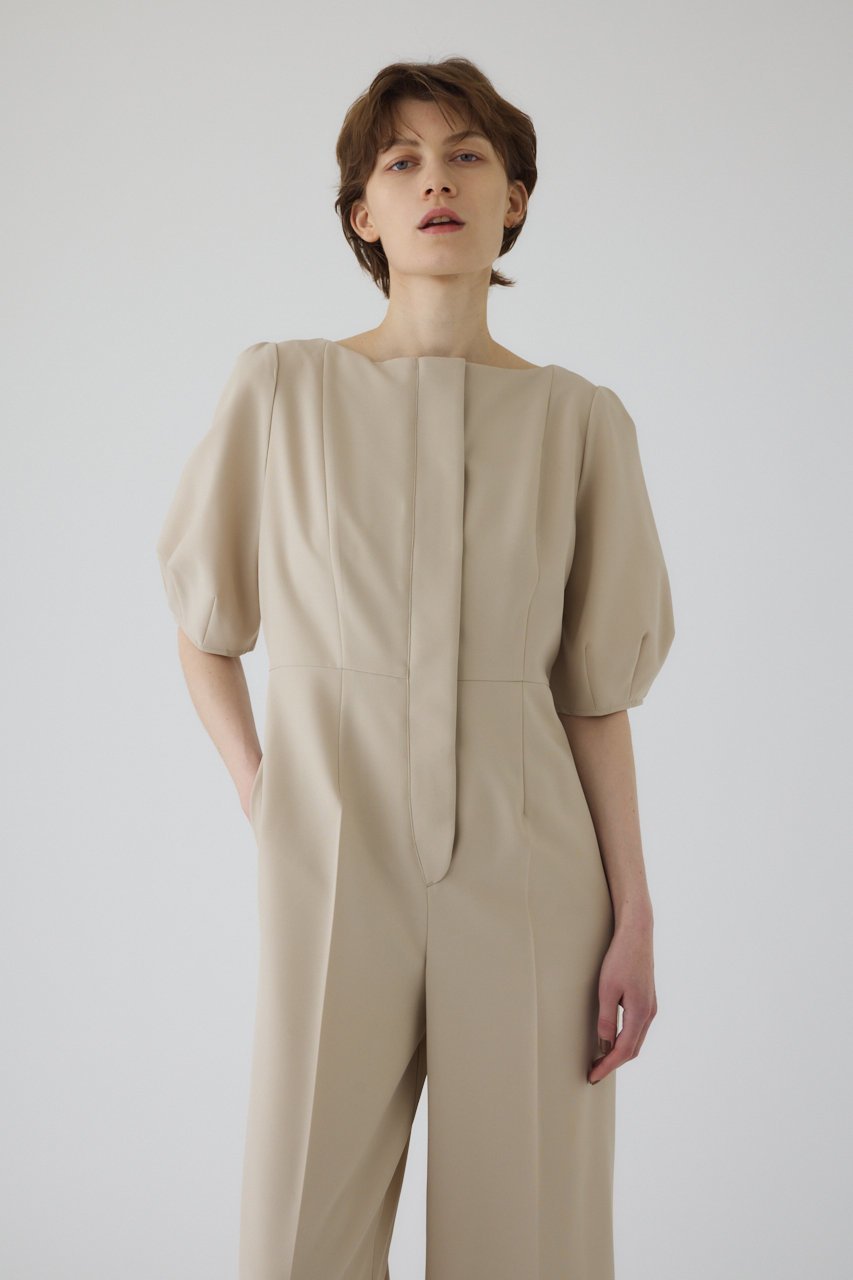 【リムアーク/RIM.ARK】のBoat neck all in one/オールインワン インテリア・キッズ・メンズ・レディースファッション・服の通販 founy(ファニー) 　ファッション　Fashion　レディースファッション　Fashion for Women　パンツ　Pants & Trousers　オケージョン　Occasion Wear　オックス　Oxford Fabric　クール　Cool, Chic　スリーブ　Sleeve, Long Sleeve / Short Sleeve　バランス　Balance, Style Balance　フロント　Front, Front Design　吸水　Absorbent, Quick-Dry　ライトベージュ|ID: prp329100004563678 ipo3291000000036068362