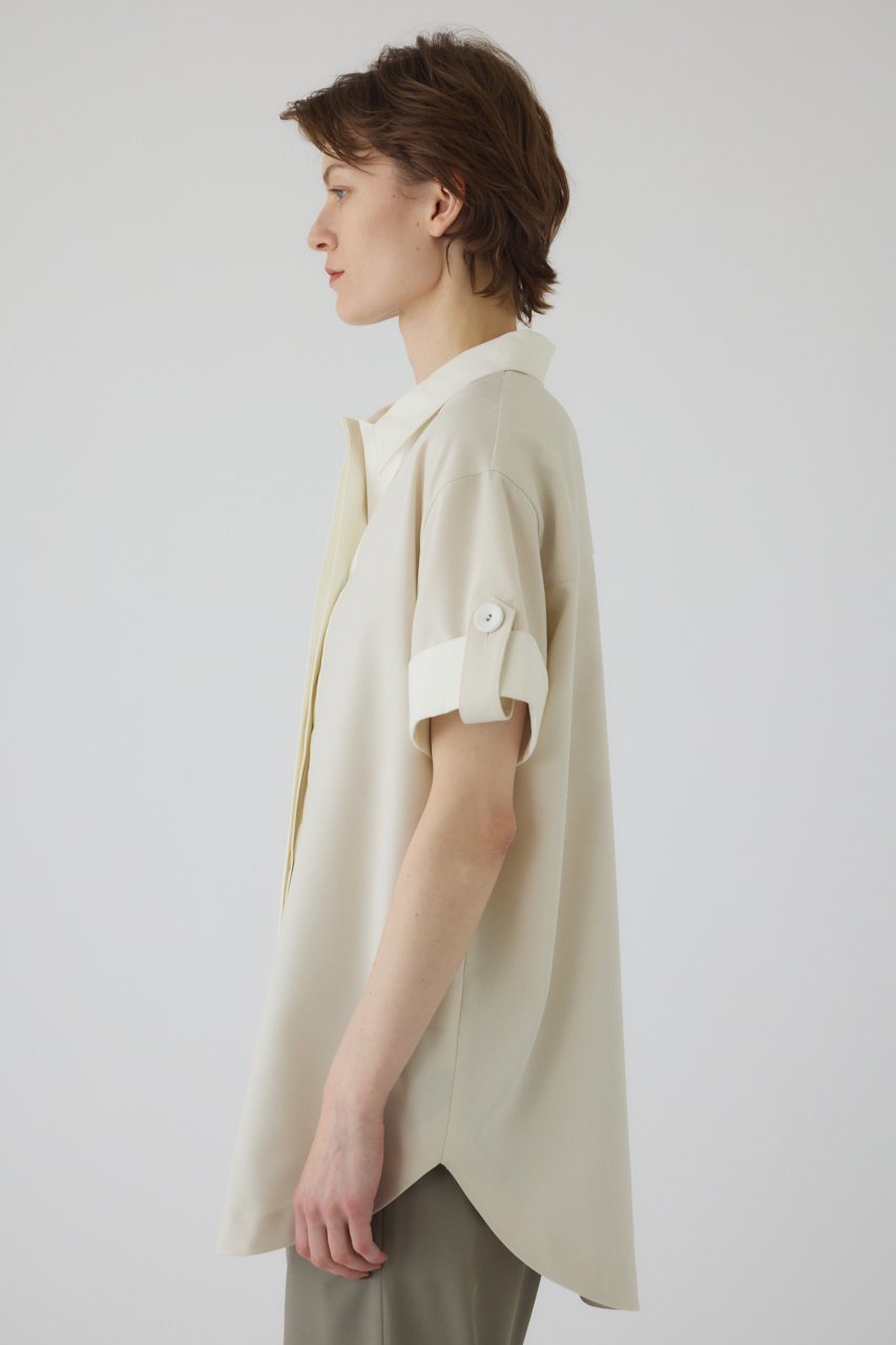 【リムアーク/RIM.ARK】のLinen like rugby SH/シャツ 人気、トレンドファッション・服の通販 founy(ファニー) 　ファッション　Fashion　レディースファッション　Fashion for Women　トップス・カットソー　Cut & Sew Tops　シャツ・ブラウス・オフィスカジュアル　Elegant Blouses & Button-Ups　ショート　Short, Short Length　スリーブ　Sleeve, Long Sleeve / Short Sleeve　other-2|ID: prp329100004563684 ipo3291000000032793375