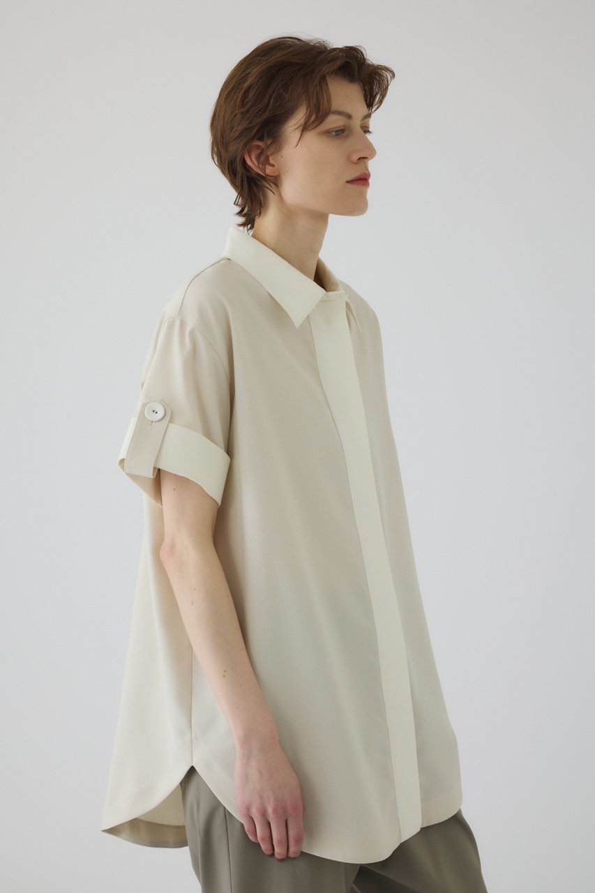 【リムアーク/RIM.ARK】のLinen like rugby SH/シャツ 人気、トレンドファッション・服の通販 founy(ファニー) 　ファッション　Fashion　レディースファッション　Fashion for Women　トップス・カットソー　Cut & Sew Tops　シャツ・ブラウス・オフィスカジュアル　Elegant Blouses & Button-Ups　ショート　Short, Short Length　スリーブ　Sleeve, Long Sleeve / Short Sleeve　other-4|ID: prp329100004563684 ipo3291000000032793377