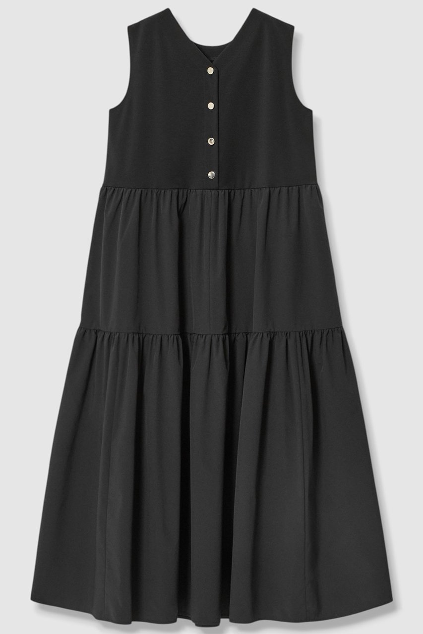 【アナイ/ANAYI】のポンチ×タフタティアード ワンピース 人気、トレンドファッション・服の通販 founy(ファニー) 　ファッション　Fashion　レディースファッション　WOMEN　ワンピース　Dress　チュニック　Tunic　なめらか　Smooth　ストレッチ　Stretch　タフタ　Taffeta　チュニック　Tunic　ティアードワンピース　Tiered Dress　フロント　Front　マキシ　Maxi　ロング　Long　吸水　Water Absorption　夏　Summer　NEW・新作・新着・新入荷　New Arrivals　other-2|ID: prp329100004565327 ipo3291000000032286353