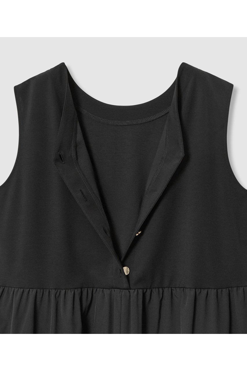 【アナイ/ANAYI】のポンチ×タフタティアード ワンピース 人気、トレンドファッション・服の通販 founy(ファニー) 　ファッション　Fashion　レディースファッション　WOMEN　ワンピース　Dress　チュニック　Tunic　なめらか　Smooth　ストレッチ　Stretch　タフタ　Taffeta　チュニック　Tunic　ティアードワンピース　Tiered Dress　フロント　Front　マキシ　Maxi　ロング　Long　吸水　Water Absorption　夏　Summer　NEW・新作・新着・新入荷　New Arrivals　other-6|ID: prp329100004565327 ipo3291000000032286358