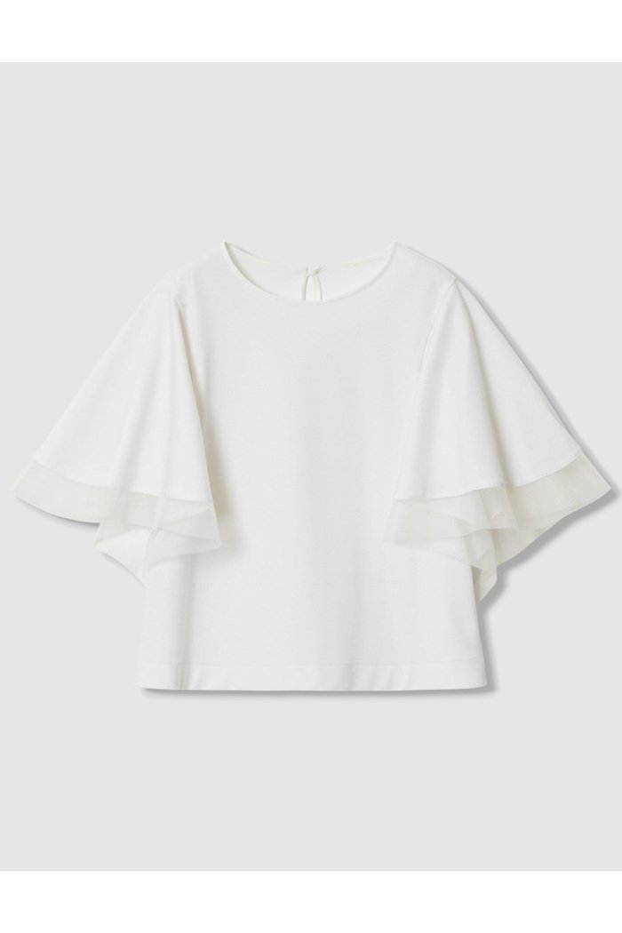 【アナイ/ANAYI】のポンチオーガン使いフレア袖 プルオーバー インテリア・キッズ・メンズ・レディースファッション・服の通販 founy(ファニー) https://founy.com/ ファッション Fashion レディースファッション WOMEN トップス・カットソー Tops/Tshirt シャツ/ブラウス Shirts/Blouses ロング / Tシャツ T-Shirts プルオーバー Pullover カットソー Cut and Sewn オーガンジー Organdy ショート Short シンプル Simple スリーブ Sleeve チュール Tulle フレア Flare ラッフル Raffle NEW・新作・新着・新入荷 New Arrivals |ID: prp329100004565329 ipo3291000000032286364