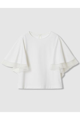 【アナイ/ANAYI】のポンチオーガン使いフレア袖 プルオーバー 人気、トレンドファッション・服の通販 founy(ファニー) ファッション Fashion レディースファッション WOMEN トップス・カットソー Tops/Tshirt シャツ/ブラウス Shirts/Blouses ロング / Tシャツ T-Shirts プルオーバー Pullover カットソー Cut and Sewn オーガンジー Organdy ショート Short シンプル Simple スリーブ Sleeve チュール Tulle フレア Flare ラッフル Raffle NEW・新作・新着・新入荷 New Arrivals |ID:prp329100004565329