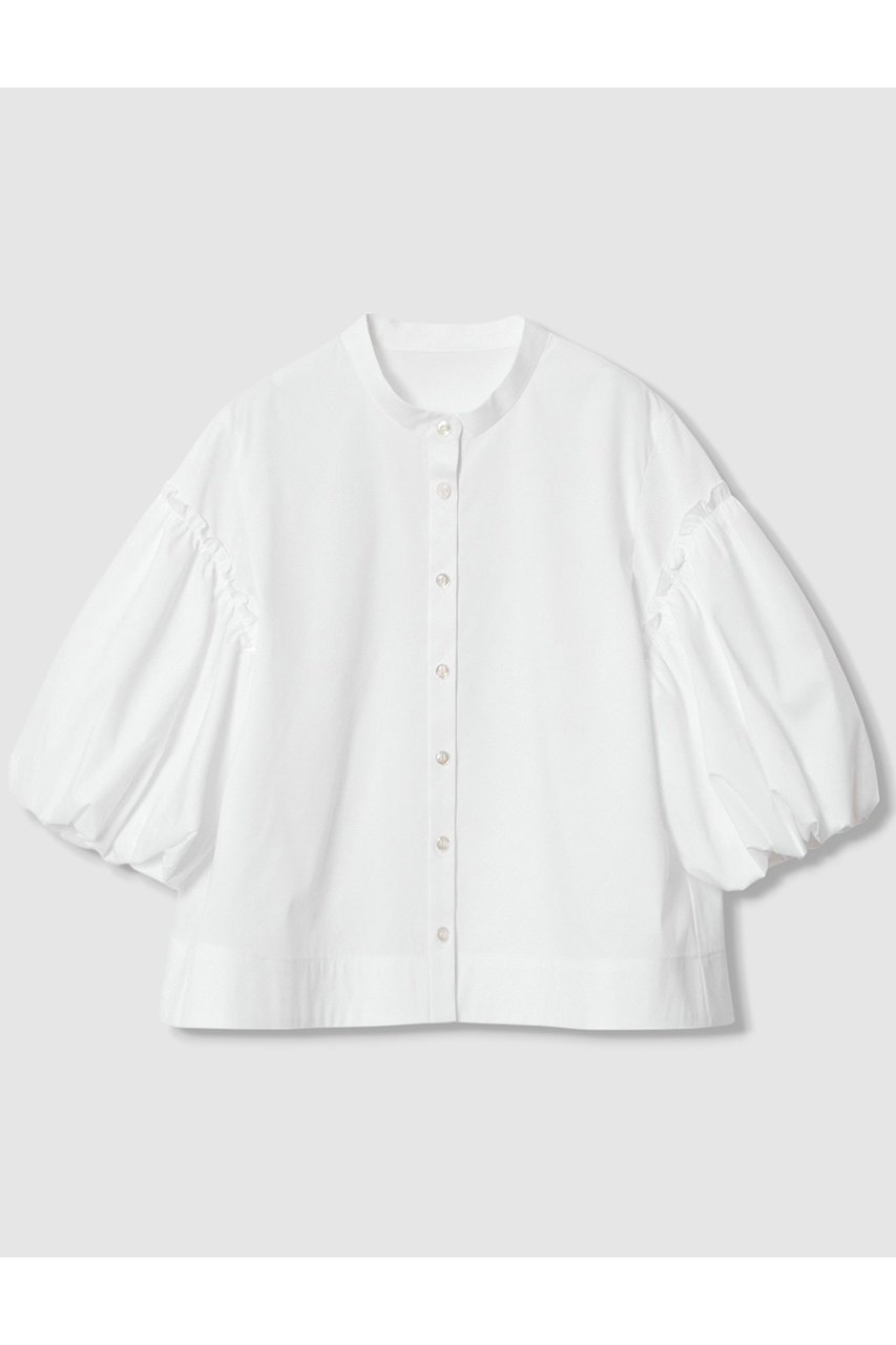 【アナイ/ANAYI】のタフタパルーンスリーブ ブラウス インテリア・キッズ・メンズ・レディースファッション・服の通販 founy(ファニー) 　ファッション　Fashion　レディースファッション　Fashion for Women　トップス・カットソー　Cut & Sew Tops　シャツ・ブラウス・オフィスカジュアル　Elegant Blouses & Button-Ups　なめらか　Smooth, Silky Texture　アクセサリー　Fashion Accessories　ショート　Short, Short Length　ストレッチ　Stretch, Stretchy Fabric　スリーブ　Sleeve, Long Sleeve / Short Sleeve　タフタ　Taffeta, Structured Fabric　バランス　Balance, Style Balance　バルーン　Balloon, Balloon Silhouette　フリル　Frill, Ruffle　再入荷　Restock / Back in Stock　ホワイト|ID: prp329100004565331 ipo3291000000035053336