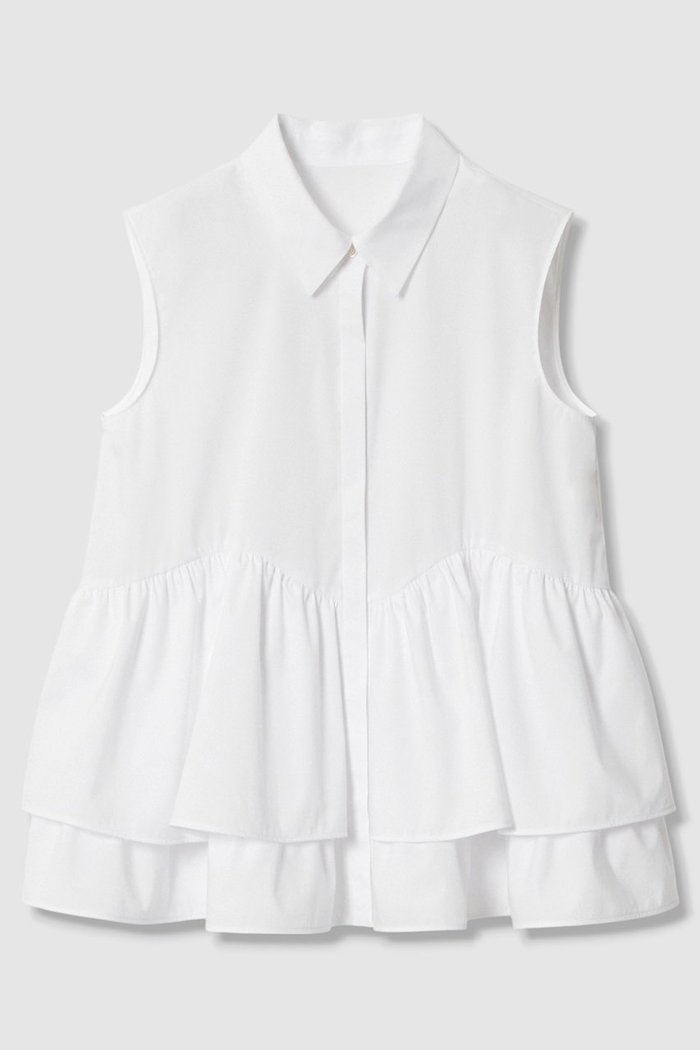 【アナイ/ANAYI】のタフタフリルペプラムシャツ インテリア・キッズ・メンズ・レディースファッション・服の通販 founy(ファニー) https://founy.com/ ファッション Fashion レディースファッション WOMEN トップス・カットソー Tops/Tshirt キャミソール / ノースリーブ No Sleeves シャツ/ブラウス Shirts/Blouses おすすめ Recommend なめらか Smooth ストレッチ Stretch タフタ Taffeta ノースリーブ No Sleeve フリル Frills NEW・新作・新着・新入荷 New Arrivals |ID: prp329100004565332 ipo3291000000032286394