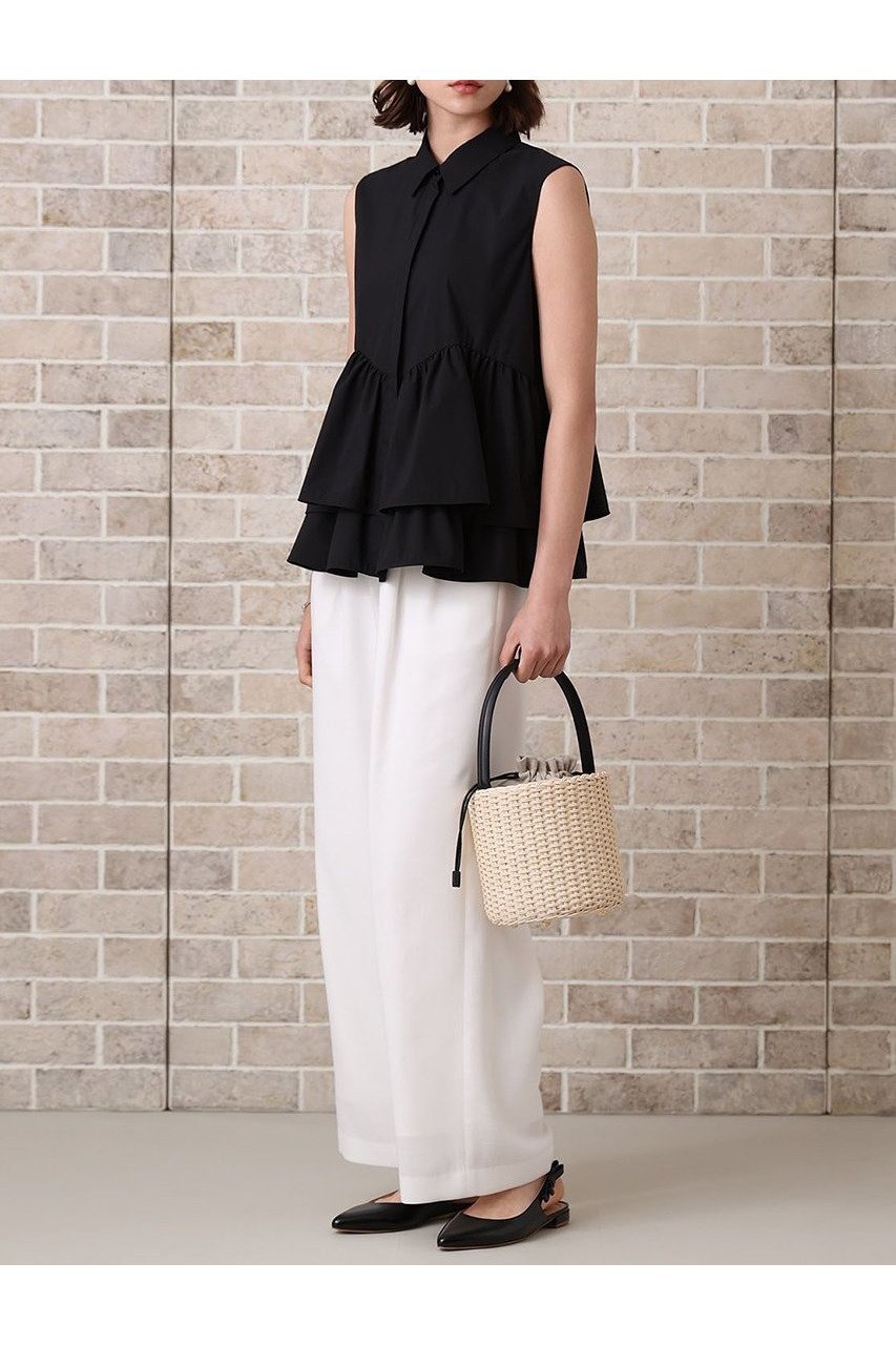【アナイ/ANAYI】のタフタフリルペプラムシャツ 人気、トレンドファッション・服の通販 founy(ファニー) 　ファッション　Fashion　レディースファッション　WOMEN　トップス・カットソー　Tops/Tshirt　キャミソール / ノースリーブ　No Sleeves　シャツ/ブラウス　Shirts/Blouses　おすすめ　Recommend　なめらか　Smooth　ストレッチ　Stretch　タフタ　Taffeta　ノースリーブ　No Sleeve　フリル　Frills　NEW・新作・新着・新入荷　New Arrivals　other-7|ID: prp329100004565332 ipo3291000000032286414