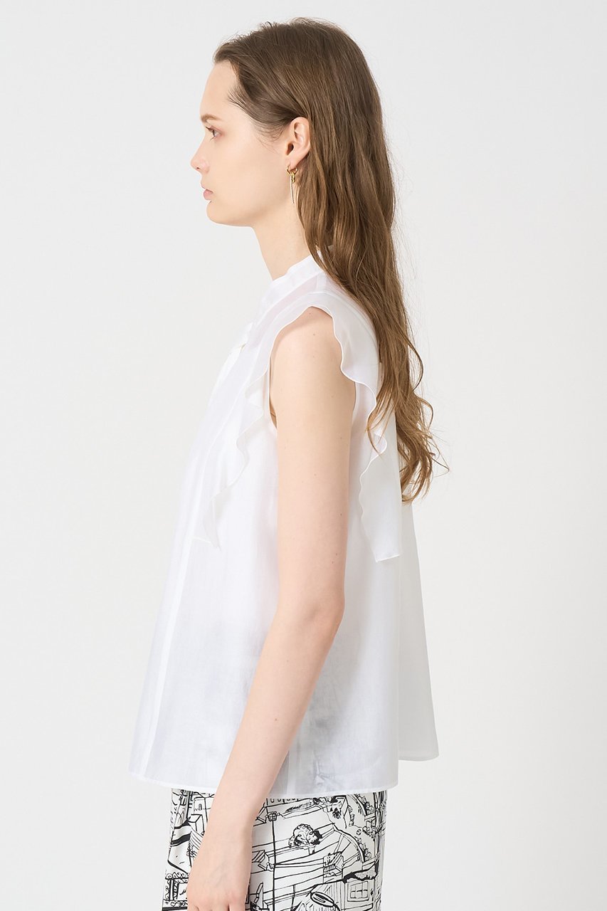 【アナイ/ANAYI】のシアーオーガンジーボウタイ ブラウス 人気、トレンドファッション・服の通販 founy(ファニー) 　ファッション　Fashion　レディースファッション　Fashion for Women　トップス・カットソー　Cut & Sew Tops　キャミソール&ノースリーブ　Camisoles & Sleeveless Tops　シャツ・ブラウス・オフィスカジュアル　Elegant Blouses & Button-Ups　オーガンジー　Organza Fabric　ノースリーブ　Sleeveless, No-Sleeve　エレガント 上品　Elegant　other-6|ID: prp329100004565334 ipo3291000000033706681