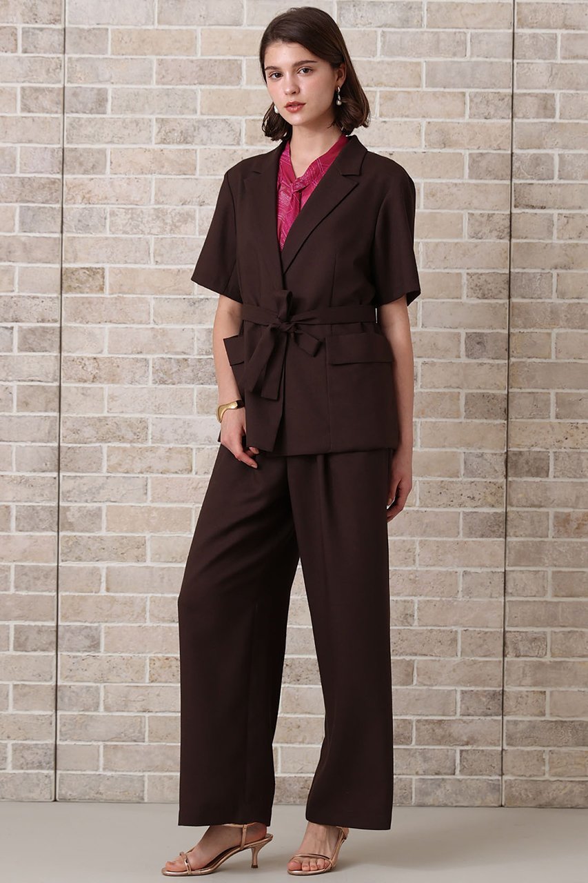 【アナイ/ANAYI】のリネンライクビエラタックパンツ 人気、トレンドファッション・服の通販 founy(ファニー) 　ファッション　Fashion　レディースファッション　Fashion for Women　パンツ　Pants & Trousers　おすすめ　Recommended / Our Picks　コンパクト　Compact, Small Size　サテン　Satin, Glossy Fabric　ジャケット　Jacket, Outerwear　セットアップ　Set-Up, Coordinated Outfit　バランス　Balance, Style Balance　リネン　Linen, Linen Fabric　ワイド　Wide, Wide Fit　半袖　Short Sleeve, Half Sleeve　other-6|ID: prp329100004565337 ipo3291000000032812427