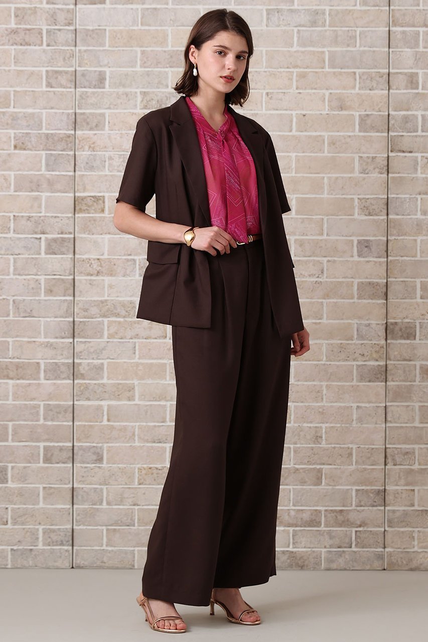 【アナイ/ANAYI】のリネンライクビエラタックパンツ 人気、トレンドファッション・服の通販 founy(ファニー) 　ファッション　Fashion　レディースファッション　Fashion for Women　パンツ　Pants & Trousers　おすすめ　Recommended / Our Picks　コンパクト　Compact, Small Size　サテン　Satin, Glossy Fabric　ジャケット　Jacket, Outerwear　セットアップ　Set-Up, Coordinated Outfit　バランス　Balance, Style Balance　リネン　Linen, Linen Fabric　ワイド　Wide, Wide Fit　半袖　Short Sleeve, Half Sleeve　other-7|ID: prp329100004565337 ipo3291000000032812428