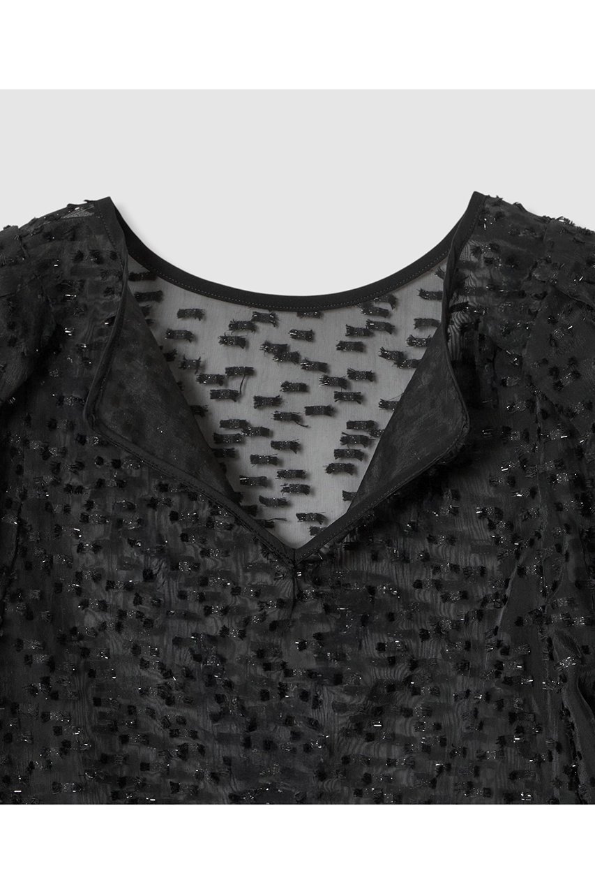 【アナイ/ANAYI】のラメカットジャガードパフスリーブ ブラウス 人気、トレンドファッション・服の通販 founy(ファニー) 　ファッション　Fashion　レディースファッション　Fashion for Women　トップス・カットソー　Cut & Sew Tops　シャツ・ブラウス・オフィスカジュアル　Elegant Blouses & Button-Ups　おすすめ　Recommended / Our Picks　キャミソール　Camisole, Spaghetti Strap Top　シアー　Sheer, See-Through　ショート　Short, Short Length　ジャカード／ジャガード　Jacquard, Woven Pattern　スリーブ　Sleeve, Long Sleeve / Short Sleeve　エレガント 上品　Elegant　再入荷　Restock / Back in Stock　other-6|ID: prp329100004565345 ipo3291000000035051903