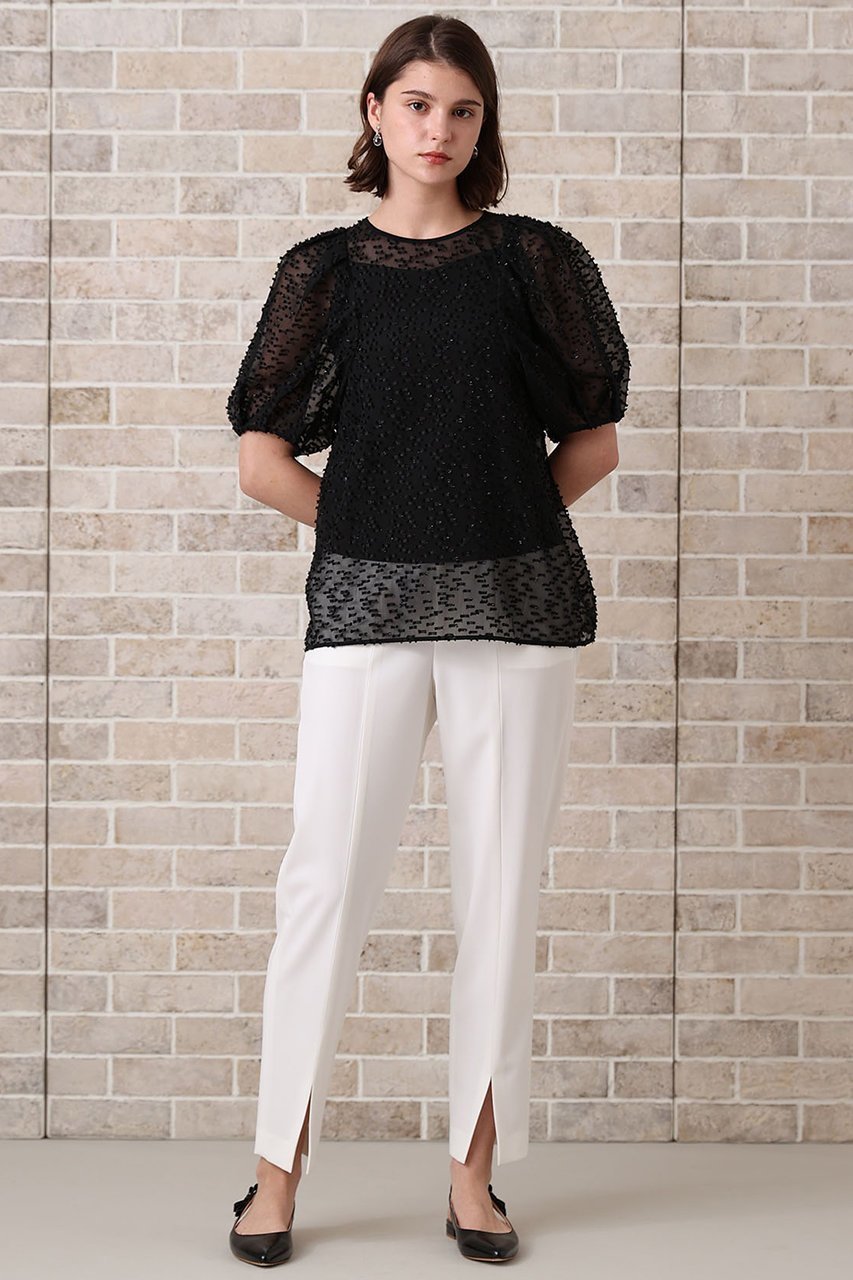 【アナイ/ANAYI】のラメカットジャガードパフスリーブ ブラウス 人気、トレンドファッション・服の通販 founy(ファニー) ファッション Fashion レディースファッション Fashion for Women トップス・カットソー Cut & Sew Tops シャツ・ブラウス・オフィスカジュアル Elegant Blouses & Button-Ups おすすめ Recommended / Our Picks キャミソール Camisole, Spaghetti Strap Top シアー Sheer, See-Through ショート Short, Short Length ジャカード/ジャガード Jacquard, Woven Pattern スリーブ Sleeve, Long Sleeve / Short Sleeve エレガント 上品 Elegant other-8|ID: prp329100004565345 ipo3291000000035639710