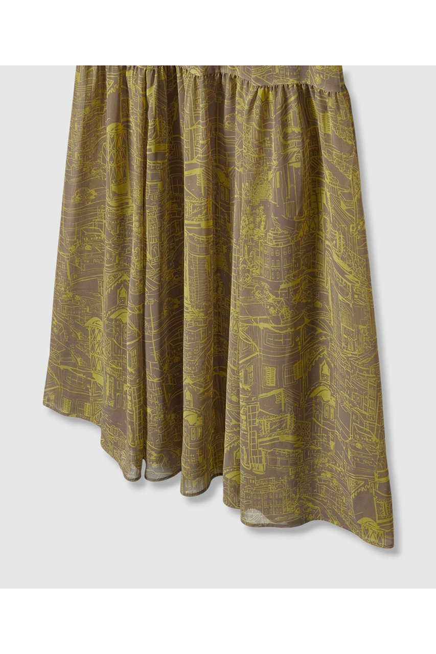 【アナイ/ANAYI】のシティスケーププリントマキシ ワンピース 人気、トレンドファッション・服の通販 founy(ファニー) 　ファッション　Fashion　レディースファッション　Fashion for Women　ワンピース　Dresses　チュニック　Tunic Tops & Dresses　カーディガン　Cardigan, Knitwear　サンダル　Sandals, Summer Shoes　シフォン　Chiffon, Lightweight Fabric　ジャケット　Jacket, Outerwear　スタンド　Stand Collar, Upright Stand　チュニック　Tunic, Long Top　ノースリーブ　Sleeveless, No-Sleeve　パイピング　Piping, Trim Design　フラット　Flat, Flat Shoes　プリント　Print, Printed Pattern　マキシ　Maxi, Full Length　モダン　Modern, Contemporary　リゾート　Resort, Vacation Style　ロング　Long, Long-Length　エレガント 上品　Elegant　再入荷　Restock / Back in Stock　other-5|ID: prp329100004565349 ipo3291000000035058396