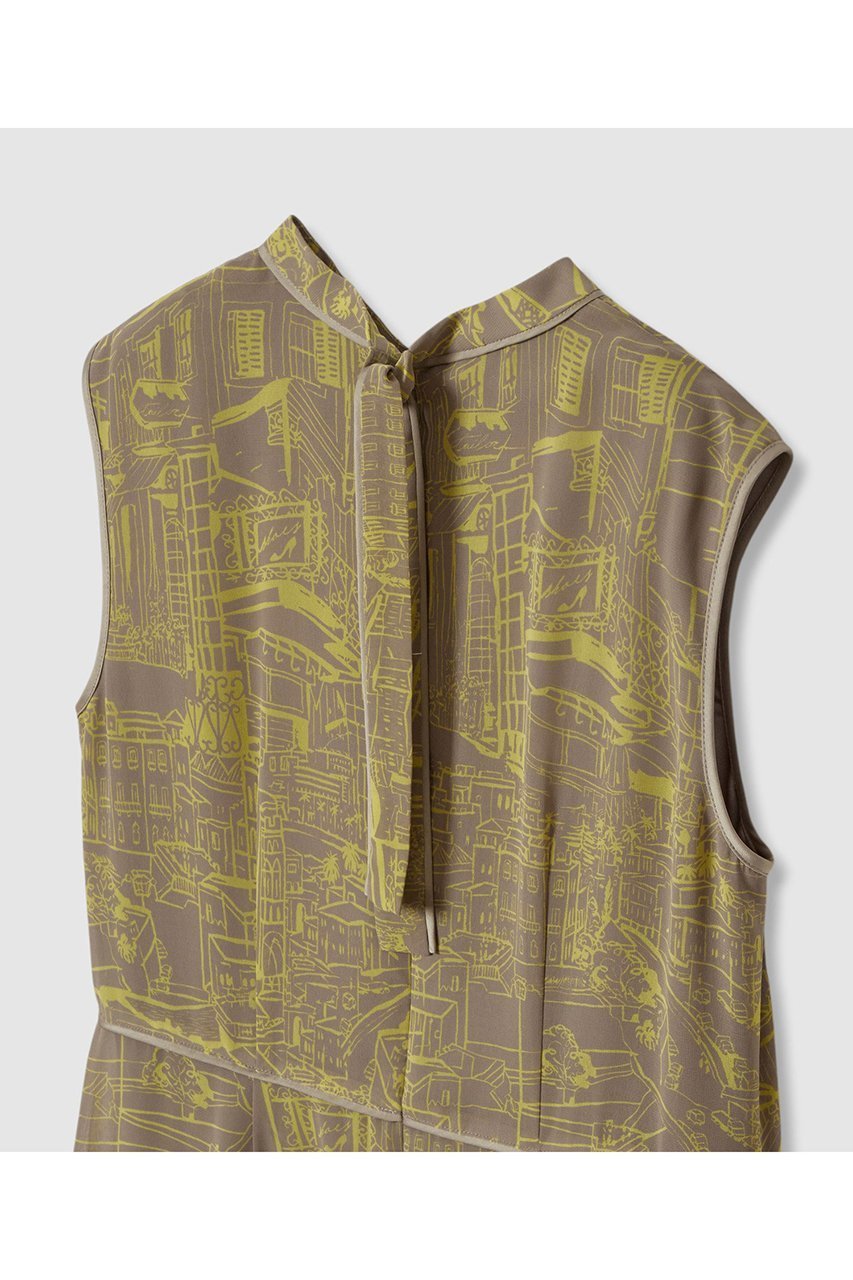 【アナイ/ANAYI】のシティスケーププリントマキシ ワンピース 人気、トレンドファッション・服の通販 founy(ファニー) 　ファッション　Fashion　レディースファッション　Fashion for Women　ワンピース　Dresses　チュニック　Tunic Tops & Dresses　カーディガン　Cardigan, Knitwear　サンダル　Sandals, Summer Shoes　シフォン　Chiffon, Lightweight Fabric　ジャケット　Jacket, Outerwear　スタンド　Stand Collar, Upright Stand　チュニック　Tunic, Long Top　ノースリーブ　Sleeveless, No-Sleeve　パイピング　Piping, Trim Design　フラット　Flat, Flat Shoes　プリント　Print, Printed Pattern　マキシ　Maxi, Full Length　モダン　Modern, Contemporary　リゾート　Resort, Vacation Style　ロング　Long, Long-Length　エレガント 上品　Elegant　other-4|ID: prp329100004565349 ipo3291000000035847916