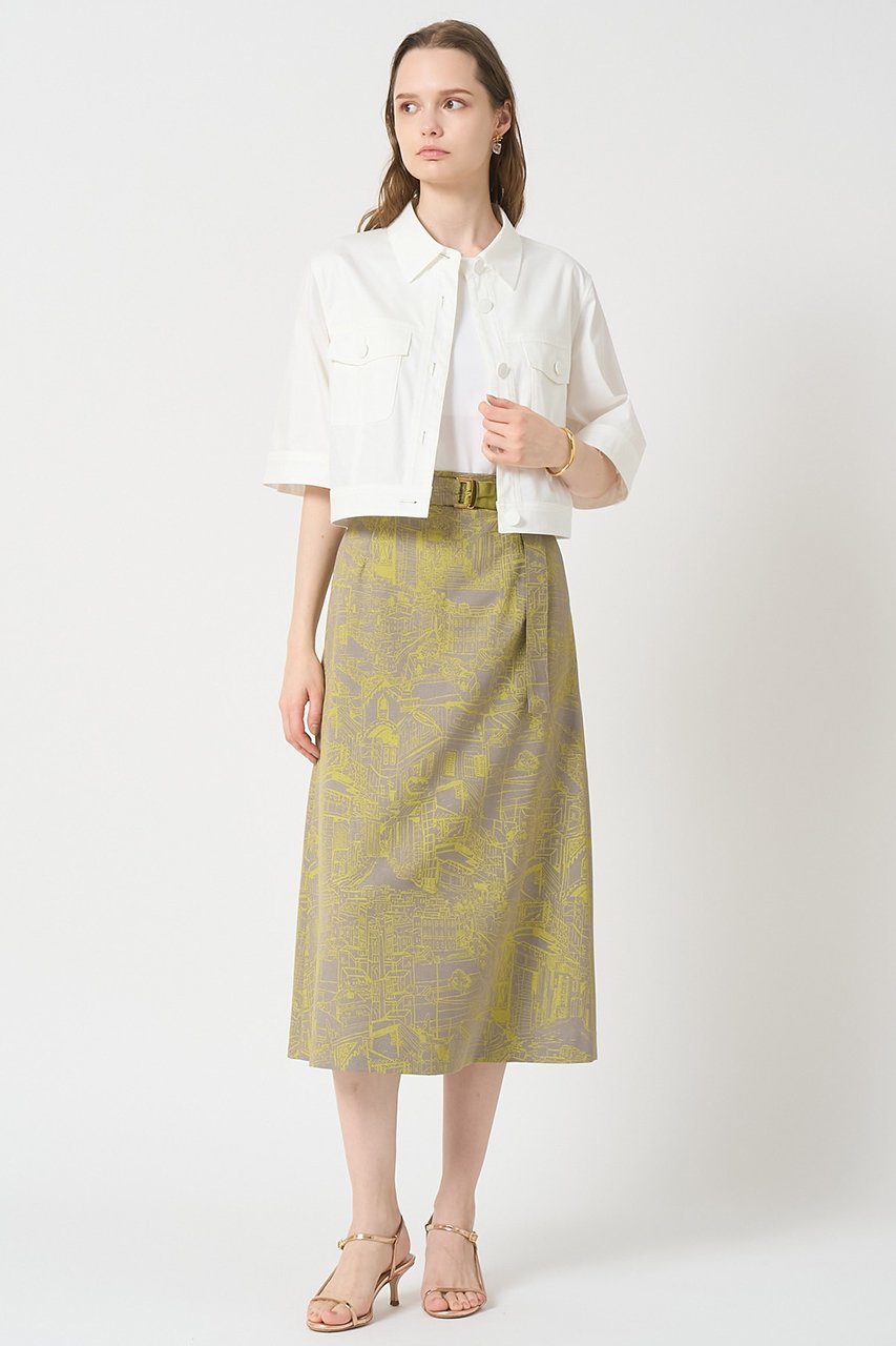 【アナイ/ANAYI】のシティスケーププリントAライン スカート 人気、トレンドファッション・服の通販 founy(ファニー) 　ファッション　Fashion　レディースファッション　Fashion for Women　スカート　Skirts　Aライン・フレアスカート　A-Line & Flared Skirts　グログラン　Grosgrain, Grosgrain Ribbon　サンダル　Sandals, Summer Shoes　シンプル　Simple, Minimal　スリット　Slit, Slit Detail　バランス　Balance, Style Balance　プリント　Print, Printed Pattern　モダン　Modern, Contemporary　モノトーン　Monotone, Black and White　夏　Summer　other-6|ID: prp329100004565352 ipo3291000000032812485