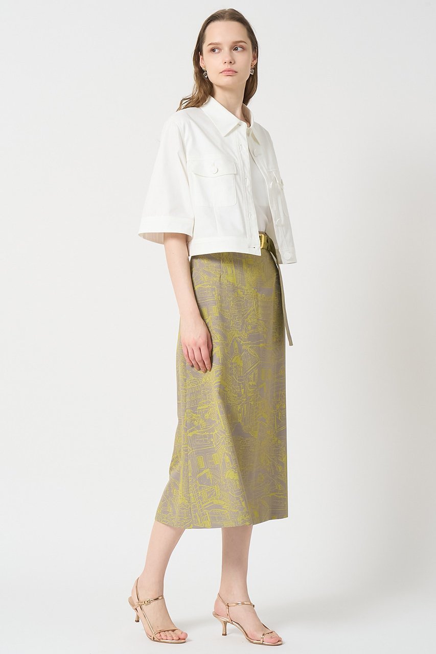 【アナイ/ANAYI】のシティスケーププリントAライン スカート 人気、トレンドファッション・服の通販 founy(ファニー) 　ファッション　Fashion　レディースファッション　Fashion for Women　スカート　Skirts　Aライン・フレアスカート　A-Line & Flared Skirts　グログラン　Grosgrain, Grosgrain Ribbon　サンダル　Sandals, Summer Shoes　シンプル　Simple, Minimal　スリット　Slit, Slit Detail　バランス　Balance, Style Balance　プリント　Print, Printed Pattern　モダン　Modern, Contemporary　モノトーン　Monotone, Black and White　夏　Summer　other-7|ID: prp329100004565352 ipo3291000000032812486