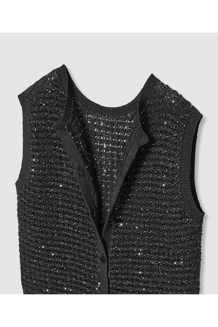 【アナイ/ANAYI】のシークインペーパーヤーン プルオーバー 人気、トレンドファッション・服の通販 founy(ファニー) 　ファッション　Fashion　レディースファッション　WOMEN　トップス・カットソー　Tops/Tshirt　ニット　Knit Tops　プルオーバー　Pullover　おすすめ　Recommend　コンパクト　Compact　スパンコール　Sequins　ベスト　Vest　エレガント 上品　Elegant　NEW・新作・新着・新入荷　New Arrivals　other-4|ID: prp329100004565366 ipo3291000000032286715
