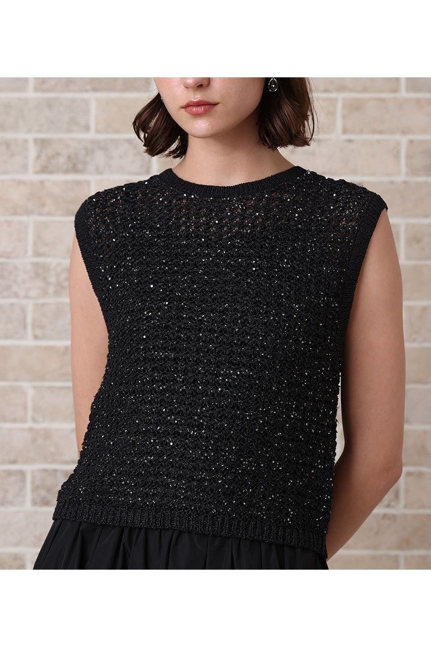【アナイ/ANAYI】のシークインペーパーヤーン プルオーバー 人気、トレンドファッション・服の通販 founy(ファニー) 　ファッション　Fashion　レディースファッション　WOMEN　トップス・カットソー　Tops/Tshirt　ニット　Knit Tops　プルオーバー　Pullover　おすすめ　Recommend　コンパクト　Compact　スパンコール　Sequins　ベスト　Vest　エレガント 上品　Elegant　NEW・新作・新着・新入荷　New Arrivals　other-8|ID: prp329100004565366 ipo3291000000032286722