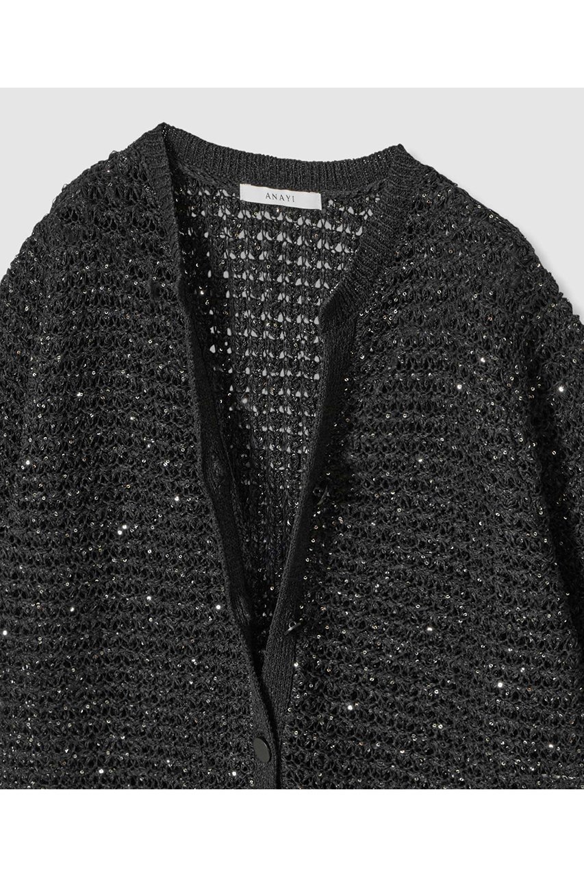 【アナイ/ANAYI】のシークインペーパーヤーン カーディガン 人気、トレンドファッション・服の通販 founy(ファニー) 　ファッション　Fashion　レディースファッション　WOMEN　トップス・カットソー　Tops/Tshirt　ニット　Knit Tops　カーディガン　Cardigans　カーディガン　Cardigan　コンパクト　Compact　スパンコール　Sequins　バランス　Balance　エレガント 上品　Elegant　半袖　Short Sleeve　NEW・新作・新着・新入荷　New Arrivals　other-3|ID: prp329100004565368 ipo3291000000032286727