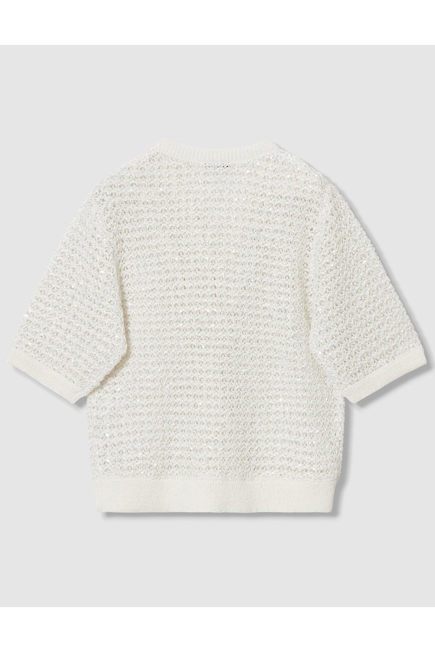 【アナイ/ANAYI】のシークインペーパーヤーン カーディガン 人気、トレンドファッション・服の通販 founy(ファニー) 　ファッション　Fashion　レディースファッション　Fashion for Women　トップス・カットソー　Cut & Sew Tops　ニット　Knit Tops & Sweaters　カーディガン・羽織り　Layered Style Cardigans　カーディガン　Cardigan, Knitwear　コンパクト　Compact, Small Size　スパンコール　Sequins, Sequin Embellishment　バランス　Balance, Style Balance　エレガント 上品　Elegant　半袖　Short Sleeve, Half Sleeve　other-2|ID: prp329100004565368 ipo3291000000033706688
