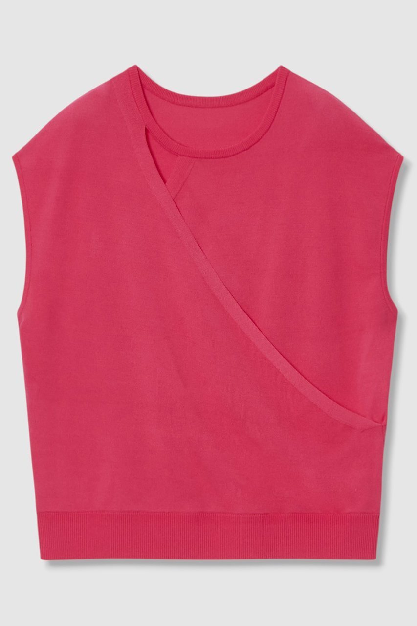 【アナイ/ANAYI】のアシメカシュクールプルオーバー インテリア・キッズ・メンズ・レディースファッション・服の通販 founy(ファニー) 　ファッション　Fashion　レディースファッション　Fashion for Women　トップス・カットソー　Cut & Sew Tops　ニット　Knit Tops & Sweaters　カジュアルプルオーバー・ニットトップス　Pullovers & Knit Tops / Casual Pullovers　アシンメトリー　Asymmetrical Style　インナー　Innerwear　ジャケット　Jacket, Outerwear　スリーブ　Sleeve, Long Sleeve / Short Sleeve　ドロップ　Drop Shoulder, Dropped Style　フレンチ　French, French Style　ボトム　Bottoms, Lower Wear　エレガント 上品　Elegant　再入荷　Restock / Back in Stock　ピンク|ID: prp329100004565370 ipo3291000000035847512