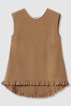 【アルアバイル/allureville】の【LOULOU WILLOUGHBY】パールネックレス付きフリルブラウス 人気、トレンドファッション・服の通販 founy(ファニー) ファッション Fashion レディースファッション Fashion for Women トップス・カットソー Cut & Sew Tops キャミソール&ノースリーブ Camisoles & Sleeveless Tops シャツ・ブラウス・オフィスカジュアル Elegant Blouses & Button-Ups ジュエリー Jewelry ネックレス Necklaces & Pendants ダブル Double, Double-Breasted ネックレス Necklace, Pendant Necklace ノースリーブ Sleeveless, No-Sleeve パール Pearl, Pearl Accent フリル Frill, Ruffle フレア Flare, Flared thumbnail キャメル|ID: prp329100004565374 ipo3291000000036083112