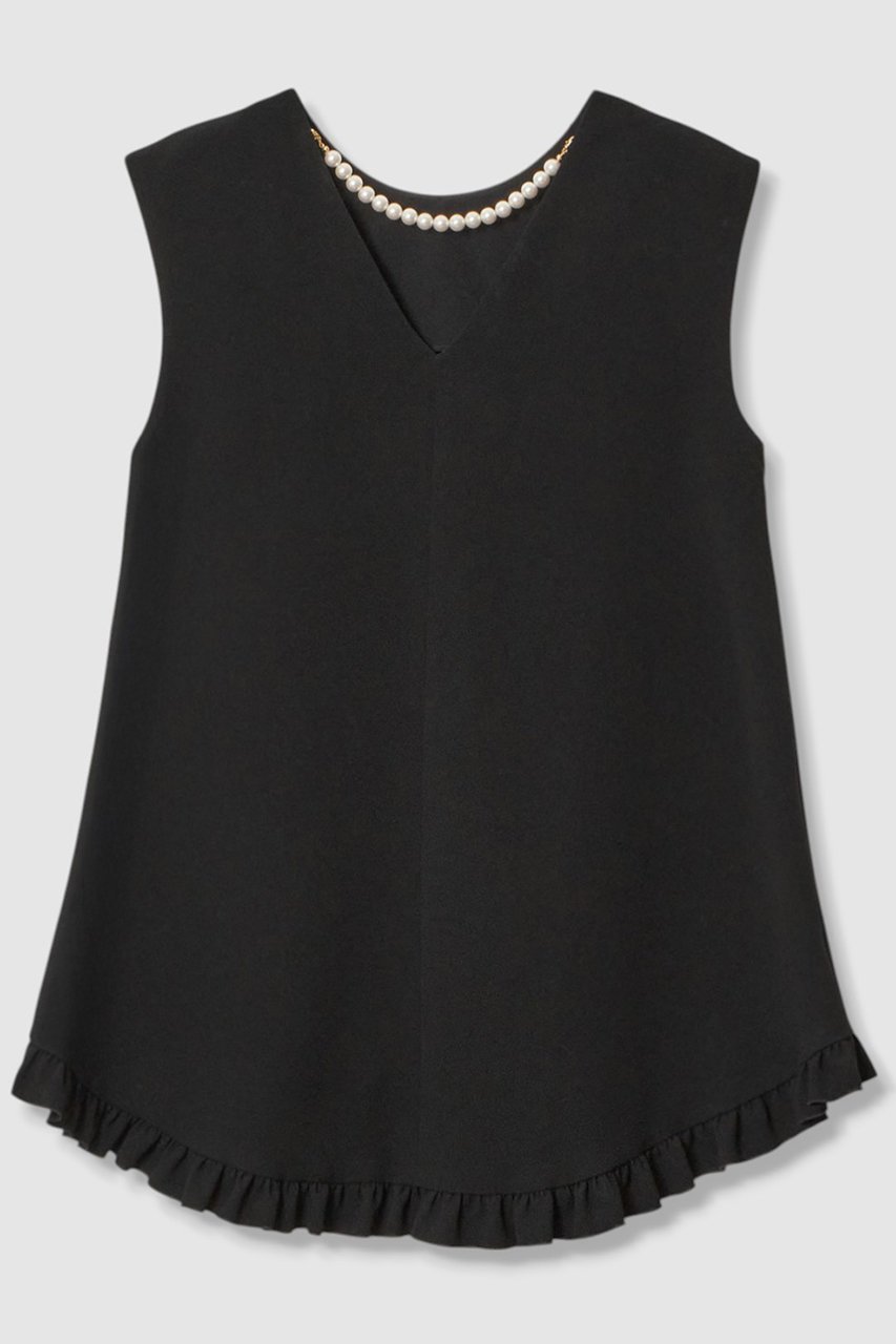 【アルアバイル/allureville】の【LOULOU WILLOUGHBY】パールネックレス付きフリルブラウス 人気、トレンドファッション・服の通販 founy(ファニー) 　ファッション　Fashion　レディースファッション　Fashion for Women　トップス・カットソー　Cut & Sew Tops　キャミソール&ノースリーブ　Camisoles & Sleeveless Tops　シャツ・ブラウス・オフィスカジュアル　Elegant Blouses & Button-Ups　ジュエリー　Jewelry　ネックレス　Necklaces & Pendants　ダブル　Double, Double-Breasted　ネックレス　Necklace, Pendant Necklace　ノースリーブ　Sleeveless, No-Sleeve　パール　Pearl, Pearl Accent　フリル　Frill, Ruffle　フレア　Flare, Flared　other-2|ID: prp329100004565374 ipo3291000000036083115