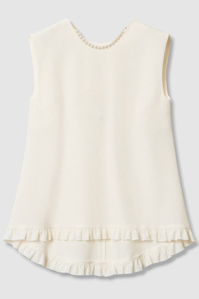 【アルアバイル/allureville】の【LOULOU WILLOUGHBY】パールネックレス付きフリルブラウス インテリア・キッズ・メンズ・レディースファッション・服の通販 founy(ファニー) https://founy.com/ ファッション Fashion レディースファッション Fashion for Women トップス・カットソー Cut & Sew Tops キャミソール&ノースリーブ Camisoles & Sleeveless Tops シャツ・ブラウス・オフィスカジュアル Elegant Blouses & Button-Ups ジュエリー Jewelry ネックレス Necklaces & Pendants アクセサリー Fashion Accessories ダブル Double, Double-Breasted ネックレス Necklace, Pendant Necklace ノースリーブ Sleeveless, No-Sleeve パール Pearl, Pearl Accent フリル Frill, Ruffle フレア Flare, Flared |ID: prp329100004565374 ipo3291000000036385821