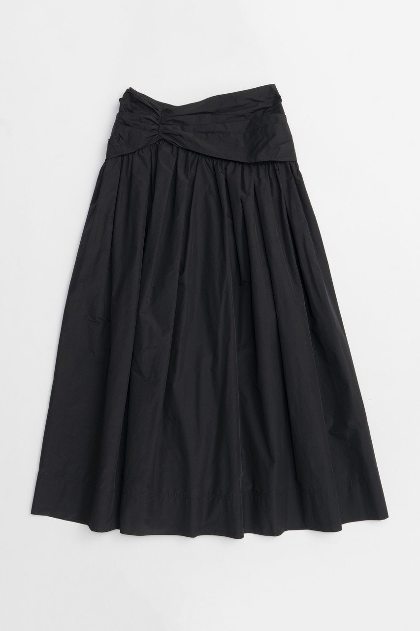 【メゾンスペシャル/MAISON SPECIAL】のVoluminous Tuck Flare Skirt/ボリューミータックフレアスカート インテリア・キッズ・メンズ・レディースファッション・服の通販 founy(ファニー) 　ファッション　Fashion　レディースファッション　Fashion for Women　スカート　Skirts　Aライン・フレアスカート　A-Line & Flared Skirts　ロングスカート　Long Skirts / Maxi & Midi Skirts　タフタ　Taffeta, Structured Fabric　フォルム　Silhouette, Form　フレア　Flare, Flared　ロング　Long, Long-Length　BLK(ブラック)|ID: prp329100004565379 ipo3291000000032286835