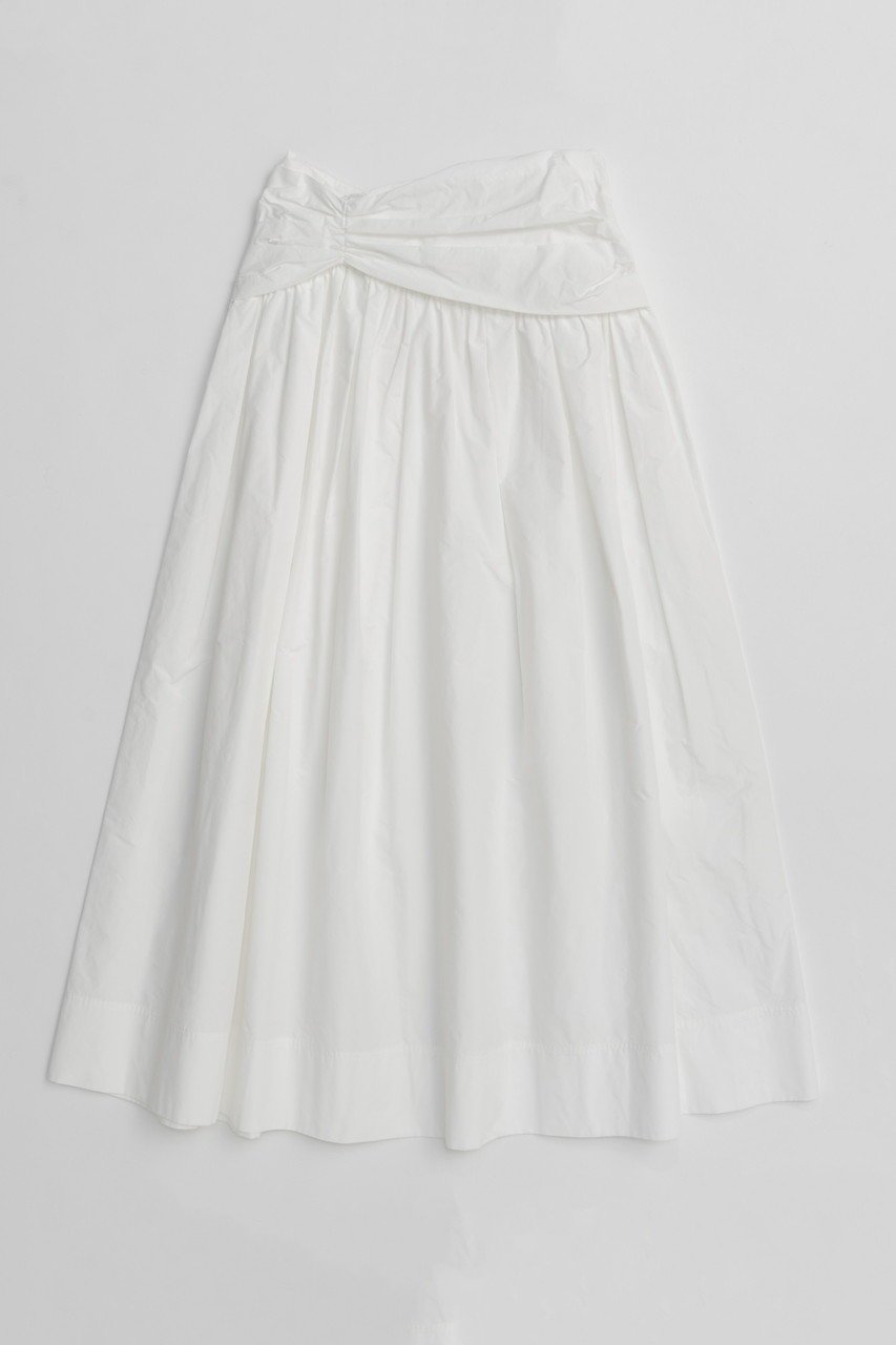 【メゾンスペシャル/MAISON SPECIAL】のVoluminous Tuck Flare Skirt/ボリューミータックフレアスカート インテリア・キッズ・メンズ・レディースファッション・服の通販 founy(ファニー) 　ファッション　Fashion　レディースファッション　Fashion for Women　スカート　Skirts　Aライン・フレアスカート　A-Line & Flared Skirts　ロングスカート　Long Skirts / Maxi & Midi Skirts　タフタ　Taffeta, Structured Fabric　フォルム　Silhouette, Form　フレア　Flare, Flared　ロング　Long, Long-Length　WHT(ホワイト)|ID: prp329100004565379 ipo3291000000032286836