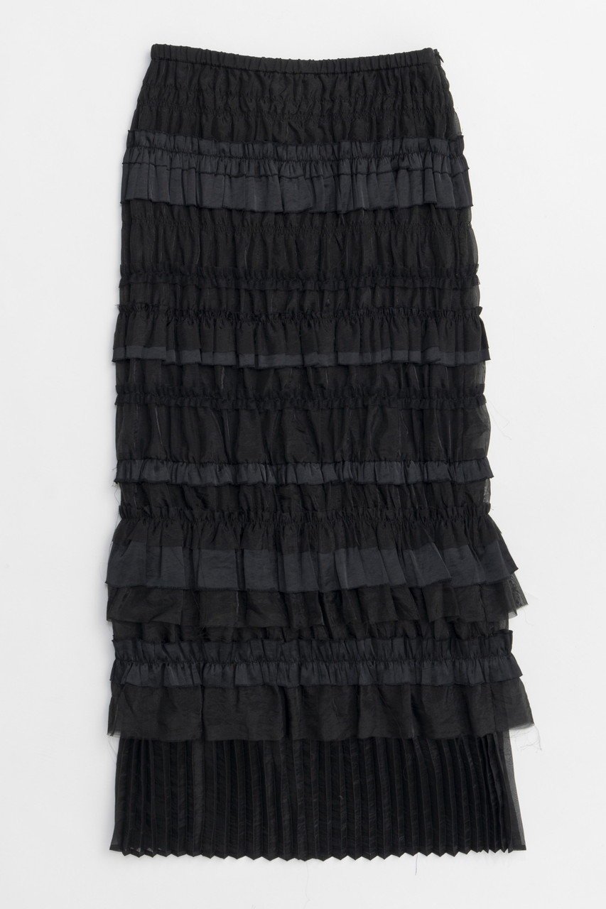 【メゾンスペシャル/MAISON SPECIAL】のTiered Frill Long Tight Skirt/ティアードフリルロングタイトスカート インテリア・キッズ・メンズ・レディースファッション・服の通販 founy(ファニー) 　ファッション　Fashion　レディースファッション　WOMEN　スカート　Skirt　ロングスカート　Long Skirt　エレガント 上品　Elegant　ギャザー　Gather　シアー　Sheer　シンプル　Simple　スタイリッシュ　Stylish　ティアード　Tiered　フィット　Fit　プリーツ　Pleats　ロング　Long　NEW・新作・新着・新入荷　New Arrivals　BLK(ブラック)|ID: prp329100004565380 ipo3291000000032286844