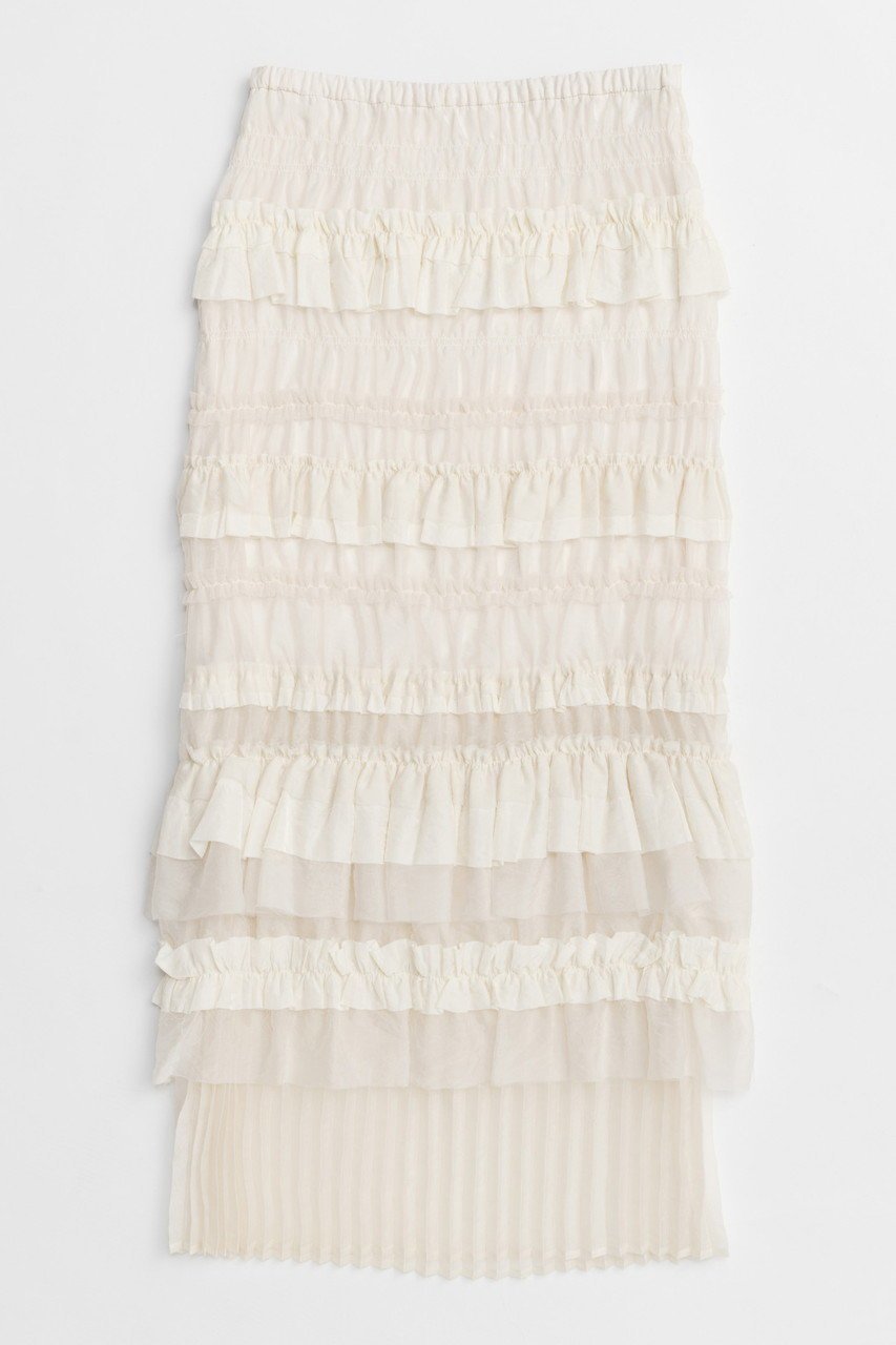 【メゾンスペシャル/MAISON SPECIAL】のTiered Frill Long Tight Skirt/ティアードフリルロングタイトスカート インテリア・キッズ・メンズ・レディースファッション・服の通販 founy(ファニー) 　ファッション　Fashion　レディースファッション　WOMEN　スカート　Skirt　ロングスカート　Long Skirt　エレガント 上品　Elegant　ギャザー　Gather　シアー　Sheer　シンプル　Simple　スタイリッシュ　Stylish　ティアード　Tiered　フィット　Fit　プリーツ　Pleats　ロング　Long　NEW・新作・新着・新入荷　New Arrivals　WHT(ホワイト)|ID: prp329100004565380 ipo3291000000032286845