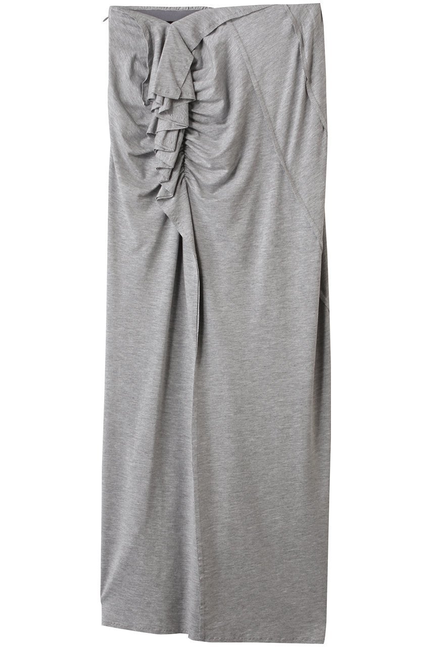 【メゾンスペシャル/MAISON SPECIAL】のRuffled Draped Maxi Skirt/フリルドレープマキシスカート インテリア・キッズ・メンズ・レディースファッション・服の通販 founy(ファニー) 　ファッション　Fashion　レディースファッション　Fashion for Women　スカート　Skirts　ロングスカート　Long Skirts / Maxi & Midi Skirts　カットソー　Cut and Sewn Top　セットアップ　Set-Up, Coordinated Outfit　ドレープ　Drape, Draping Fabric　フリル　Frill, Ruffle　フロント　Front, Front Design　ロング　Long, Long-Length　L.GRY(ライトグレー)|ID: prp329100004565382 ipo3291000000032812280