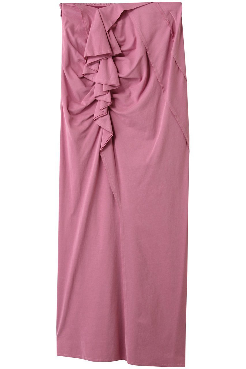 【メゾンスペシャル/MAISON SPECIAL】のRuffled Draped Maxi Skirt/フリルドレープマキシスカート インテリア・キッズ・メンズ・レディースファッション・服の通販 founy(ファニー) 　ファッション　Fashion　レディースファッション　Fashion for Women　スカート　Skirts　ロングスカート　Long Skirts / Maxi & Midi Skirts　カットソー　Cut and Sewn Top　セットアップ　Set-Up, Coordinated Outfit　ドレープ　Drape, Draping Fabric　フリル　Frill, Ruffle　フロント　Front, Front Design　ロング　Long, Long-Length　PNK(ピンク)|ID: prp329100004565382 ipo3291000000035056671
