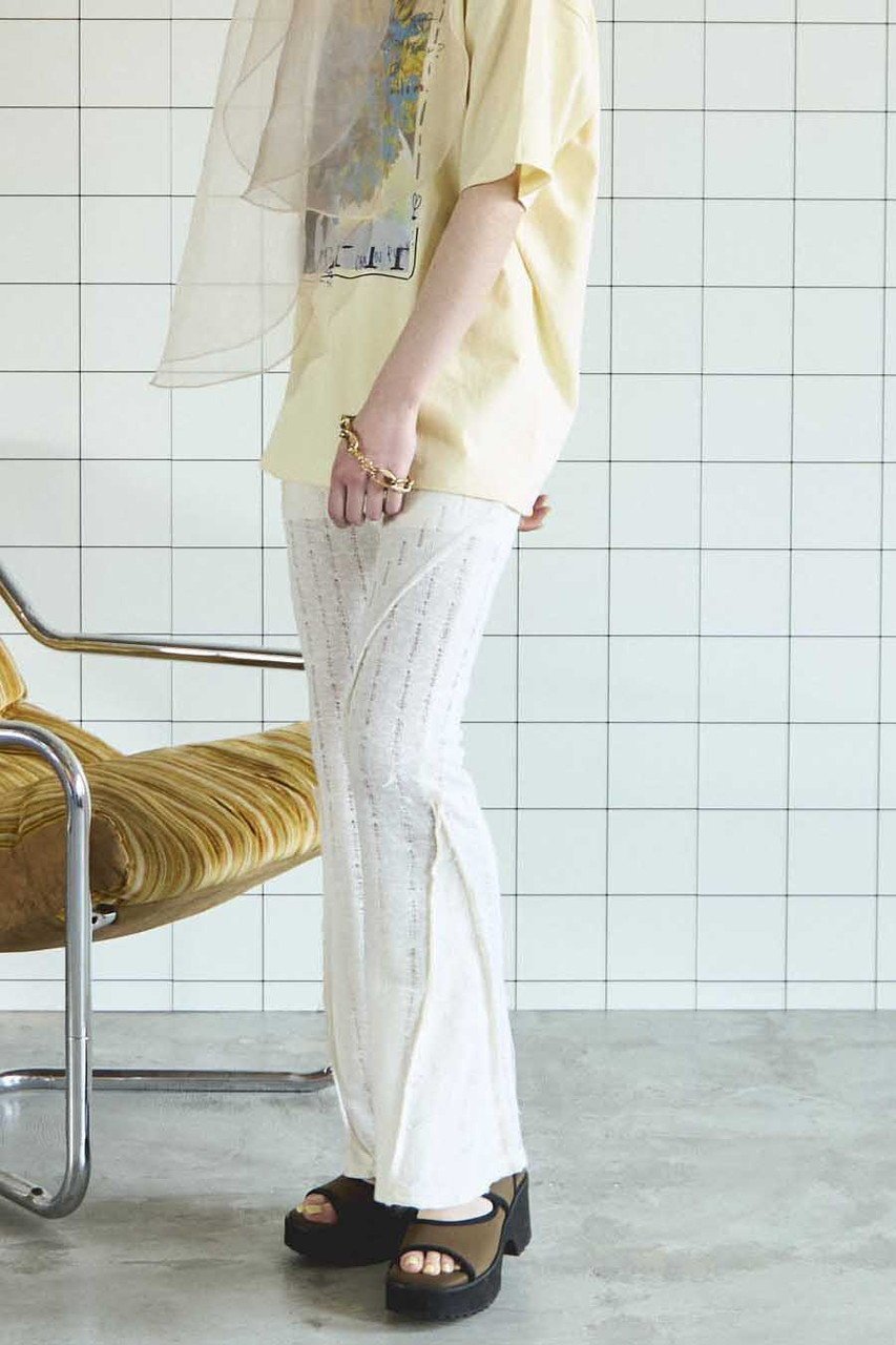 【メゾンスペシャル/MAISON SPECIAL】のMulti Fabric Easy Flare Pants/マルチファブリックイージーフレアパンツ 人気、トレンドファッション・服の通販 founy(ファニー) 　ファッション　Fashion　レディースファッション　Fashion for Women　パンツ　Pants & Trousers　インナー　Innerwear　スリット　Slit, Slit Detail　バランス　Balance, Style Balance　フィット　Fit, Slim Fit　フレア　Flare, Flared　メッシュ　Mesh, Net Fabric　夏　Summer　other-8|ID: prp329100004565394 ipo3291000000035068719