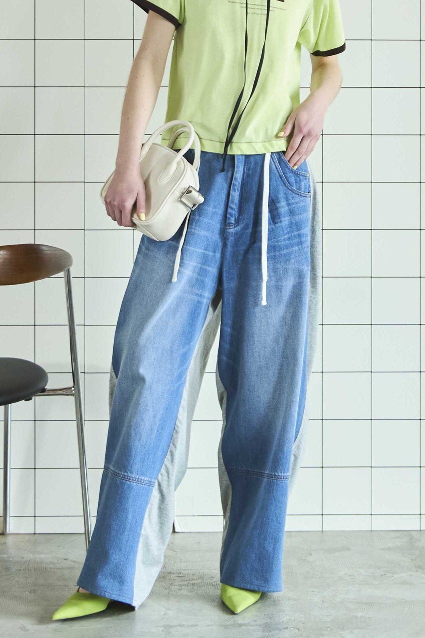 【メゾンスペシャル/MAISON SPECIAL】のCut Docking Curve Denim Pants/カットドッキングカーブデニム 人気、トレンドファッション・服の通販 founy(ファニー) 　ファッション　Fashion　レディースファッション　Fashion for Women　パンツ　Pants & Trousers　デニムパンツ・ジーンズ・美脚デニム　Denim Jeans & Pants　カットソー　Cut and Sewn Top　デニム　Denim, Jeans Material　ドッキング　Docking, Mixed Material　other-7|ID: prp329100004565399 ipo3291000000035450807