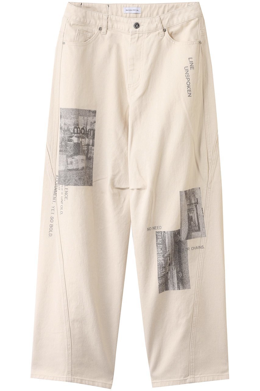 【メゾンスペシャル/MAISON SPECIAL】のLow Waist Photo Print Denim Pants/ローウエストフォトプリントデニム インテリア・キッズ・メンズ・レディースファッション・服の通販 founy(ファニー) 　ファッション　Fashion　レディースファッション　Fashion for Women　パンツ　Pants & Trousers　デニムパンツ・ジーンズ・美脚デニム　Denim Jeans & Pants　コンパクト　Compact, Small Size　シンプル　Simple, Minimal　デニム　Denim, Jeans Material　トレンド　Trend, Trending Now　プリント　Print, Printed Pattern　おすすめ　Recommended / Our Picks　WHT(ホワイト)|ID: prp329100004565401 ipo3291000000035764316