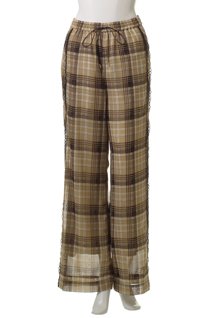 【メゾンスペシャル/MAISON SPECIAL】のSide Pico Lace Sheer Plaid Pants/サイドピコレースシアーチェックパンツ 人気、トレンドファッション・服の通販 founy(ファニー) 　ファッション　Fashion　レディースファッション　Fashion for Women　パンツ　Pants & Trousers　ガーリー　Girly, Feminine Style　キャップ　Cap, Baseball Cap　シアー　Sheer, See-Through　スニーカー　Sneakers, Trainers　セットアップ　Set-Up, Coordinated Outfit　チェック　Check, Plaid, Tartan　リラックス　Relax, Relaxed Fit　レース　Lace, Lace Fabric　ワイド　Wide, Wide Fit　おすすめ　Recommended / Our Picks　夏　Summer　other-5|ID: prp329100004565402 ipo3291000000032499654