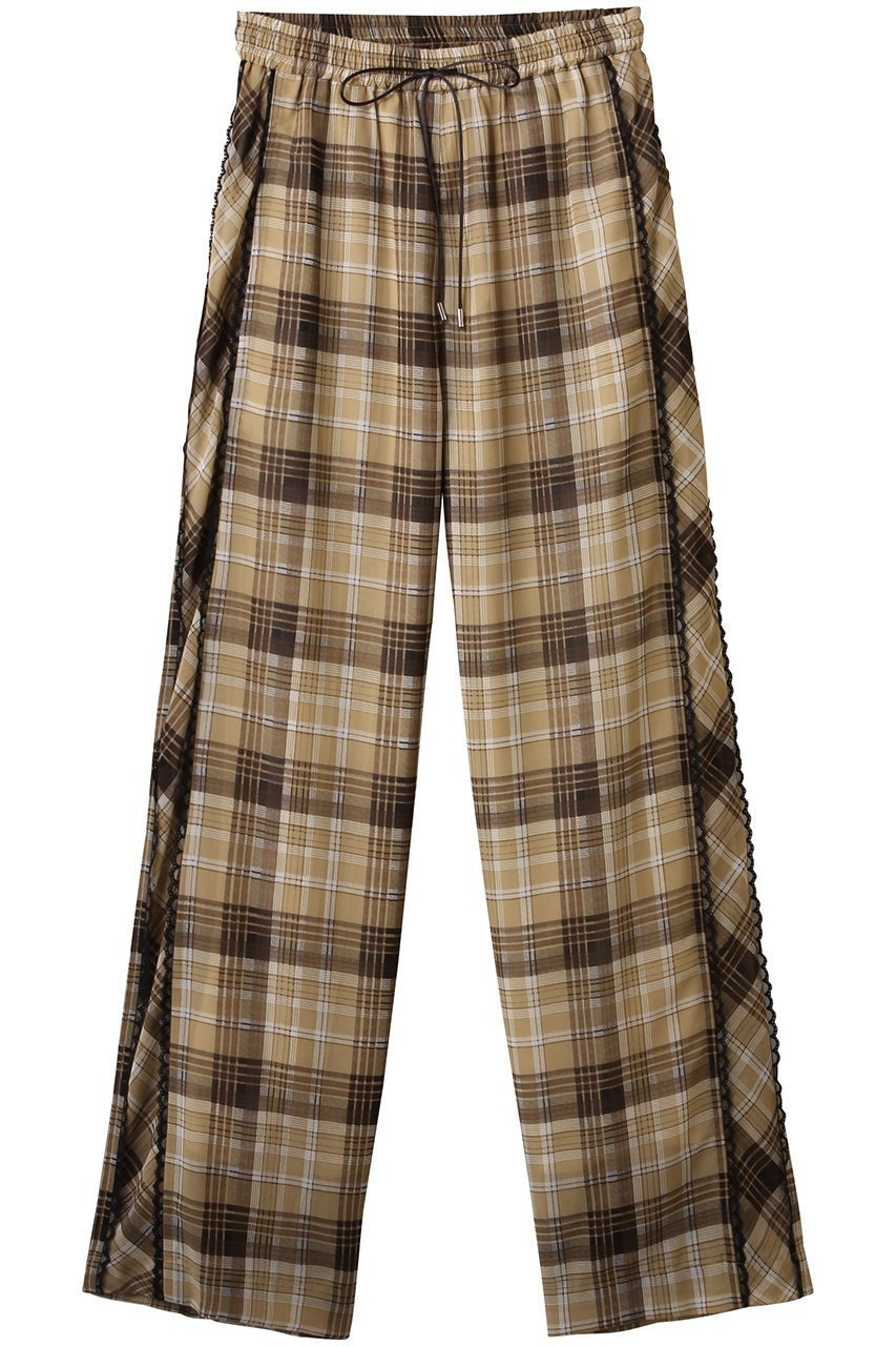 【メゾンスペシャル/MAISON SPECIAL】のSide Pico Lace Sheer Plaid Pants/サイドピコレースシアーチェックパンツ インテリア・キッズ・メンズ・レディースファッション・服の通販 founy(ファニー) 　ファッション　Fashion　レディースファッション　Fashion for Women　パンツ　Pants & Trousers　ガーリー　Girly, Feminine Style　キャップ　Cap, Baseball Cap　シアー　Sheer, See-Through　スニーカー　Sneakers, Trainers　セットアップ　Set-Up, Coordinated Outfit　チェック　Check, Plaid, Tartan　リラックス　Relax, Relaxed Fit　レース　Lace, Lace Fabric　ワイド　Wide, Wide Fit　おすすめ　Recommended / Our Picks　夏　Summer　BGE(ベージュ)|ID: prp329100004565402 ipo3291000000036097436