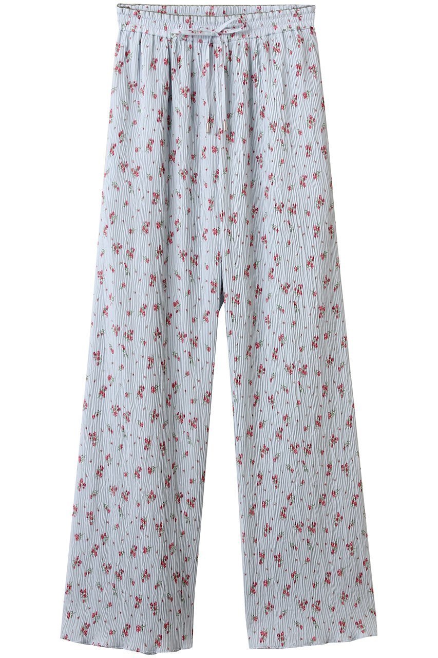 【メゾンスペシャル/MAISON SPECIAL】のSmall Flower Pleated Pants/スモールフラワープリーツパンツ インテリア・キッズ・メンズ・レディースファッション・服の通販 founy(ファニー)  ファッション Fashion レディースファッション Fashion for Women パンツ Pants & Trousers クリスタル Crystal, Swarovski ジャケット Jacket, Outerwear ストレッチ Stretch, Stretchy Fabric ストレート Straight, Straight Cut セットアップ Set-Up, Coordinated Outfit タンク Tank Top, Sleeveless Top フェミニン Feminine, Girly プリント Print, Printed Pattern プリーツ Pleats, Pleated リラックス Relax, Relaxed Fit おすすめ Recommended / Our Picks 夏 Summer エレガント 上品 Elegant BLU(ブルー)|ID: prp329100004565404 ipo3291000000034386802