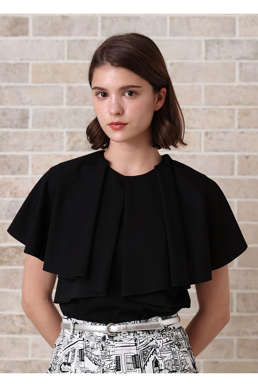 【アナイ/ANAYI】の【Saori Oyamada×SLOANE×ANAYI】ドライポンチラッフルケープ プルオーバー 人気、トレンドファッション・服の通販 founy(ファニー) 　ファッション　Fashion　レディースファッション　Fashion for Women　トップス・カットソー　Cut & Sew Tops　シャツ・ブラウス・オフィスカジュアル　Elegant Blouses & Button-Ups　ロングTシャツ・Tシャツ　Longline T-Shirts & Tees　カジュアルプルオーバー・ニットトップス　Pullovers & Knit Tops / Casual Pullovers　カットソー・ベーシックTシャツ　Cut-and-Sewn Tops / Stretch Tees & Basics　カットソー　Cut and Sewn Top　コレクション　Collection, Seasonal Line　ショート　Short, Short Length　スリーブ　Sleeve, Long Sleeve / Short Sleeve　デニム　Denim, Jeans Material　トリプル　Triple, Three Layers　ドレープ　Drape, Draping Fabric　ベーシック　Basic, Essential　モダン　Modern, Contemporary　再入荷　Restock / Back in Stock　おすすめ　Recommended / Our Picks　other-5|ID: prp329100004566704 ipo3291000000032812327