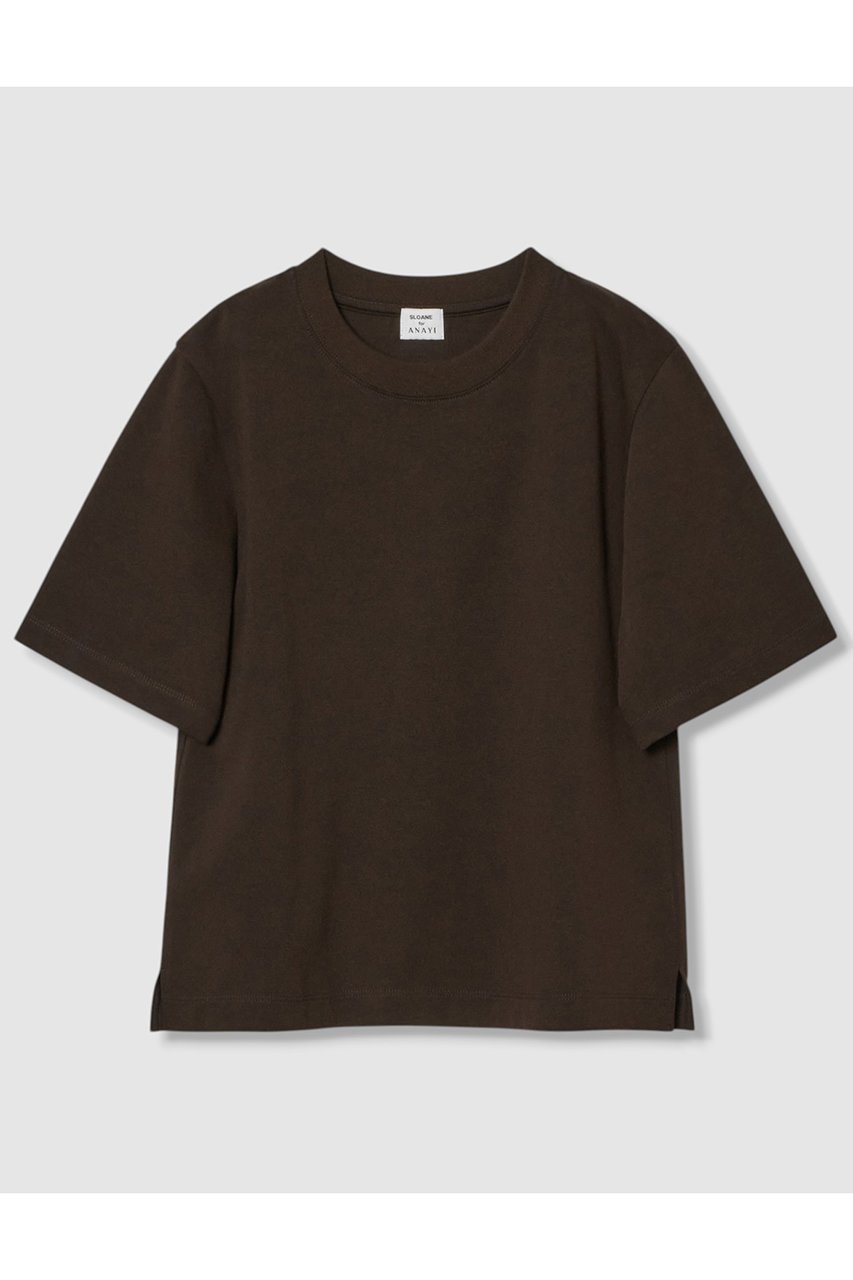 【アナイ/ANAYI】の【Saori Oyamada×SLOANE×ANAYI】コットン天竺コンパクトTシャツ インテリア・キッズ・メンズ・レディースファッション・服の通販 founy(ファニー) 　ファッション　Fashion　レディースファッション　WOMEN　トップス・カットソー　Tops/Tshirt　シャツ/ブラウス　Shirts/Blouses　ロング / Tシャツ　T-Shirts　カットソー　Cut and Sewn　コレクション　Collection　コンパクト　Compact　ショート　Short　スリット　Slit　スリーブ　Sleeve　トリプル　Triple　ベーシック　Basic　ボトム　Bottom　ボーダー　Border　NEW・新作・新着・新入荷　New Arrivals　ブラウン|ID: prp329100004566705 ipo3291000000032296450