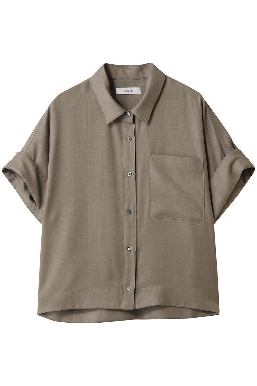 【エブール/ebure】のドライビエラ ショート丈シャツ インテリア・キッズ・メンズ・レディースファッション・服の通販 founy(ファニー) 　ファッション　Fashion　レディースファッション　Fashion for Women　トップス・カットソー　Cut & Sew Tops　シャツ・ブラウス・オフィスカジュアル　Elegant Blouses & Button-Ups　おすすめ　Recommended / Our Picks　なめらか　Smooth, Silky Texture　カフス　Cuff Design　ショルダー　Shoulder, Shoulder Strap　ショート　Short, Short Length　シルク　Silk, 100% Silk　スリーブ　Sleeve, Long Sleeve / Short Sleeve　ドロップ　Drop Shoulder, Dropped Style　羽織　Haori, Light Jacket　ベージュ|ID: prp329100004567703 ipo3291000000035764329