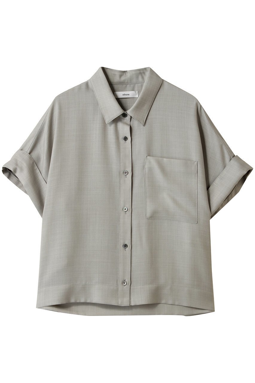 【エブール/ebure】のドライビエラ ショート丈シャツ インテリア・キッズ・メンズ・レディースファッション・服の通販 founy(ファニー) 　ファッション　Fashion　レディースファッション　Fashion for Women　トップス・カットソー　Cut & Sew Tops　シャツ・ブラウス・オフィスカジュアル　Elegant Blouses & Button-Ups　おすすめ　Recommended / Our Picks　なめらか　Smooth, Silky Texture　カフス　Cuff Design　ショルダー　Shoulder, Shoulder Strap　ショート　Short, Short Length　シルク　Silk, 100% Silk　スリーブ　Sleeve, Long Sleeve / Short Sleeve　ドロップ　Drop Shoulder, Dropped Style　羽織　Haori, Light Jacket　ライトグリーン|ID: prp329100004567703 ipo3291000000035764331
